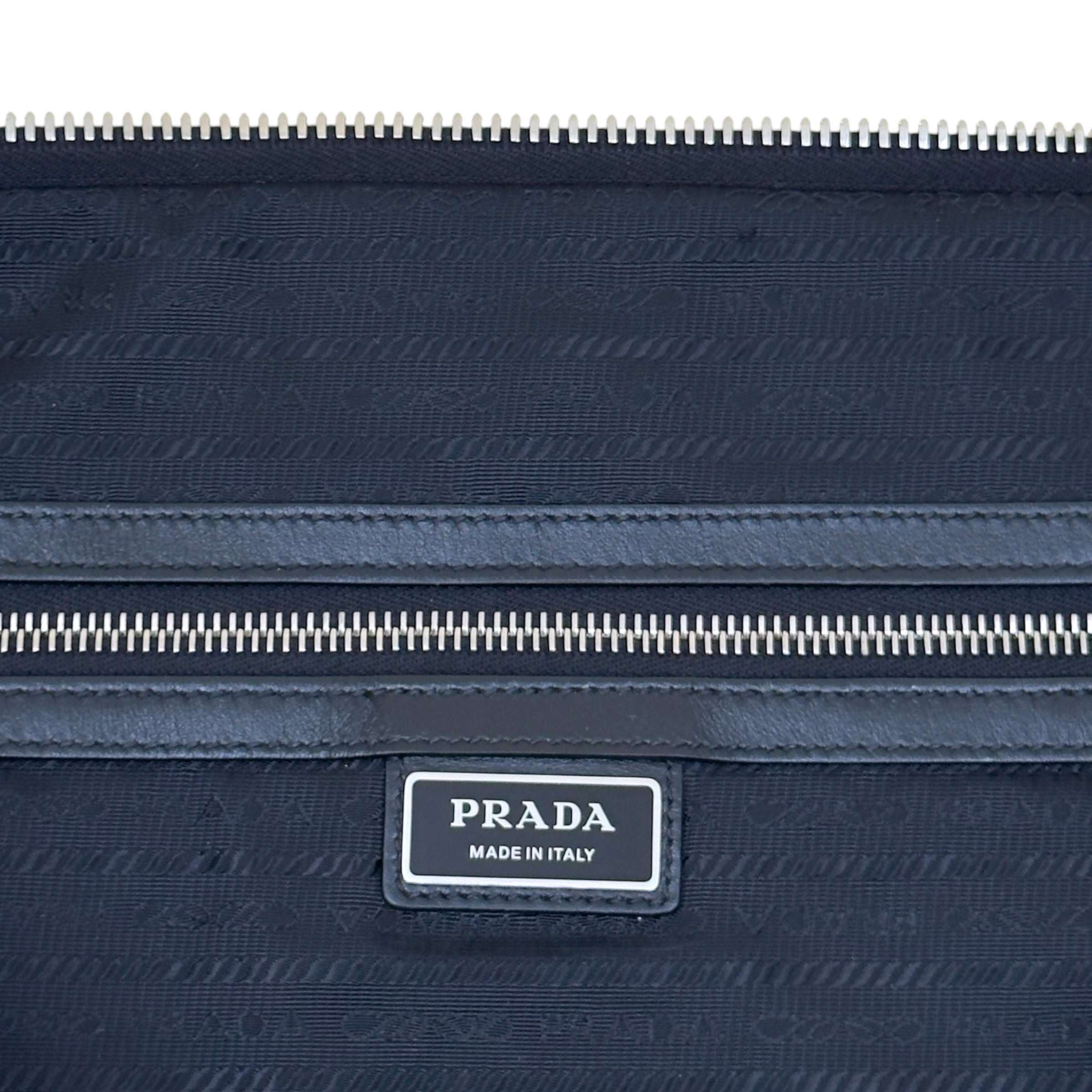 PRADA TRIANGLE LEATHER SHOULDER BAG BLACK