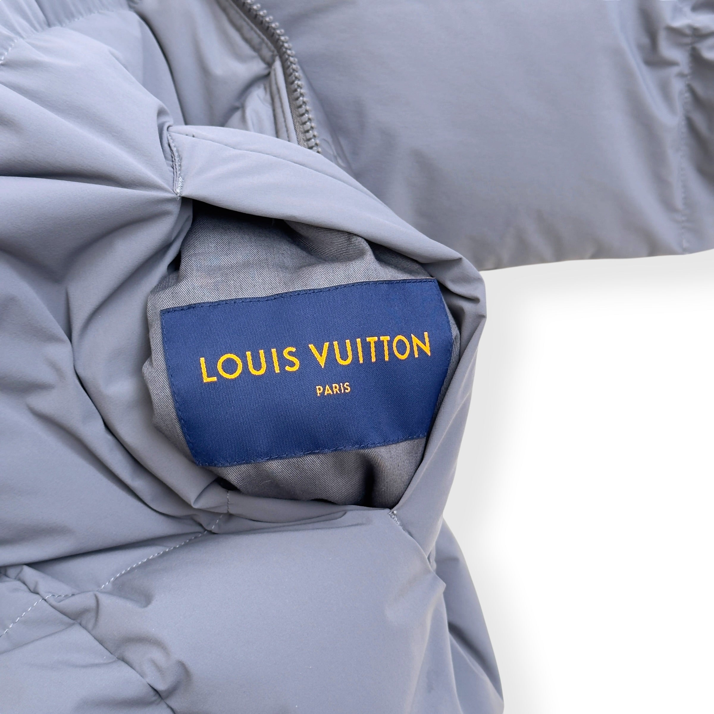 LOUIS VUITTON REVERSIBLE MONOGRAM DOWN BLOUSON LIGHT GREY SIZE 54 / XL