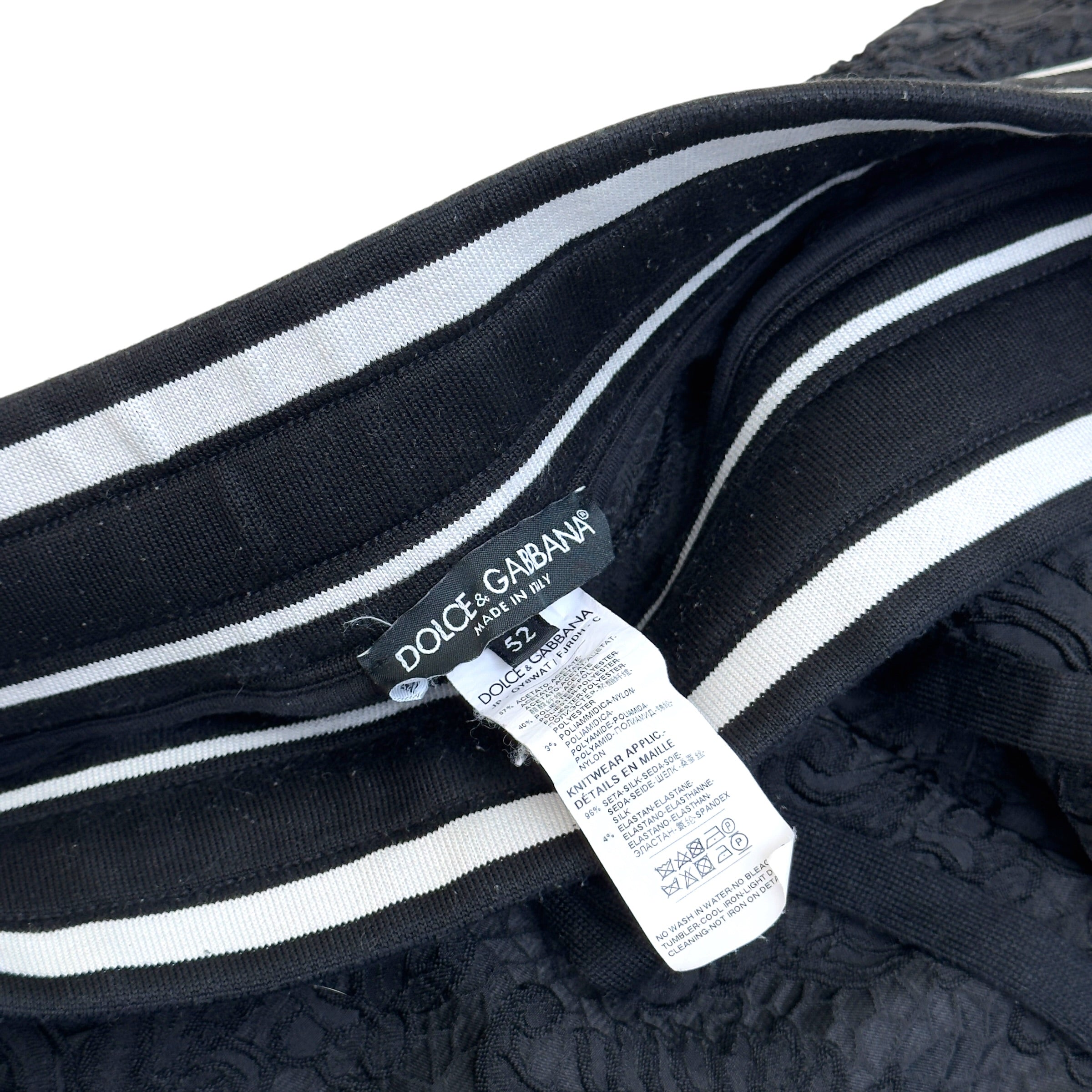 DOLCE GABBANA LOGO TRACK PANTS BLACK 52 / L