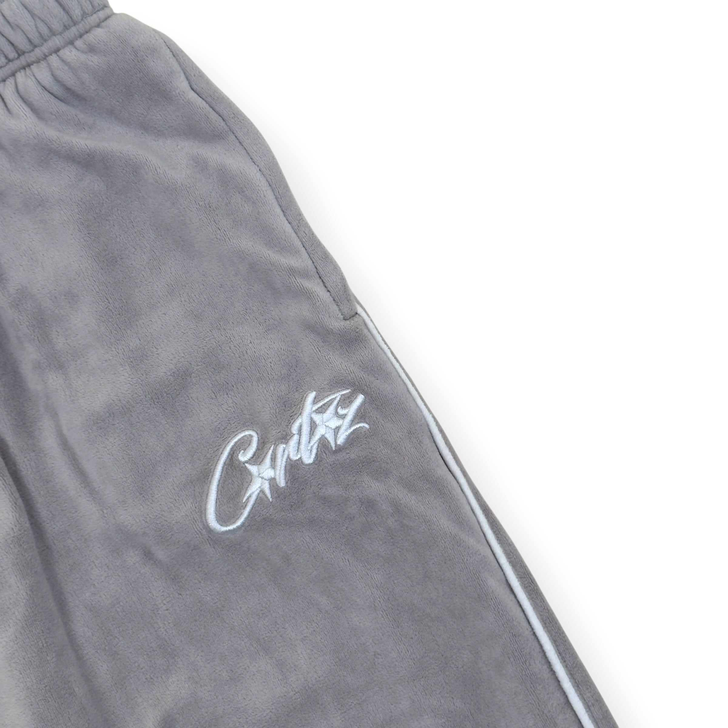 CORTEIZ VELOUR TRACKSUIT BOTTOMS GREY XL
