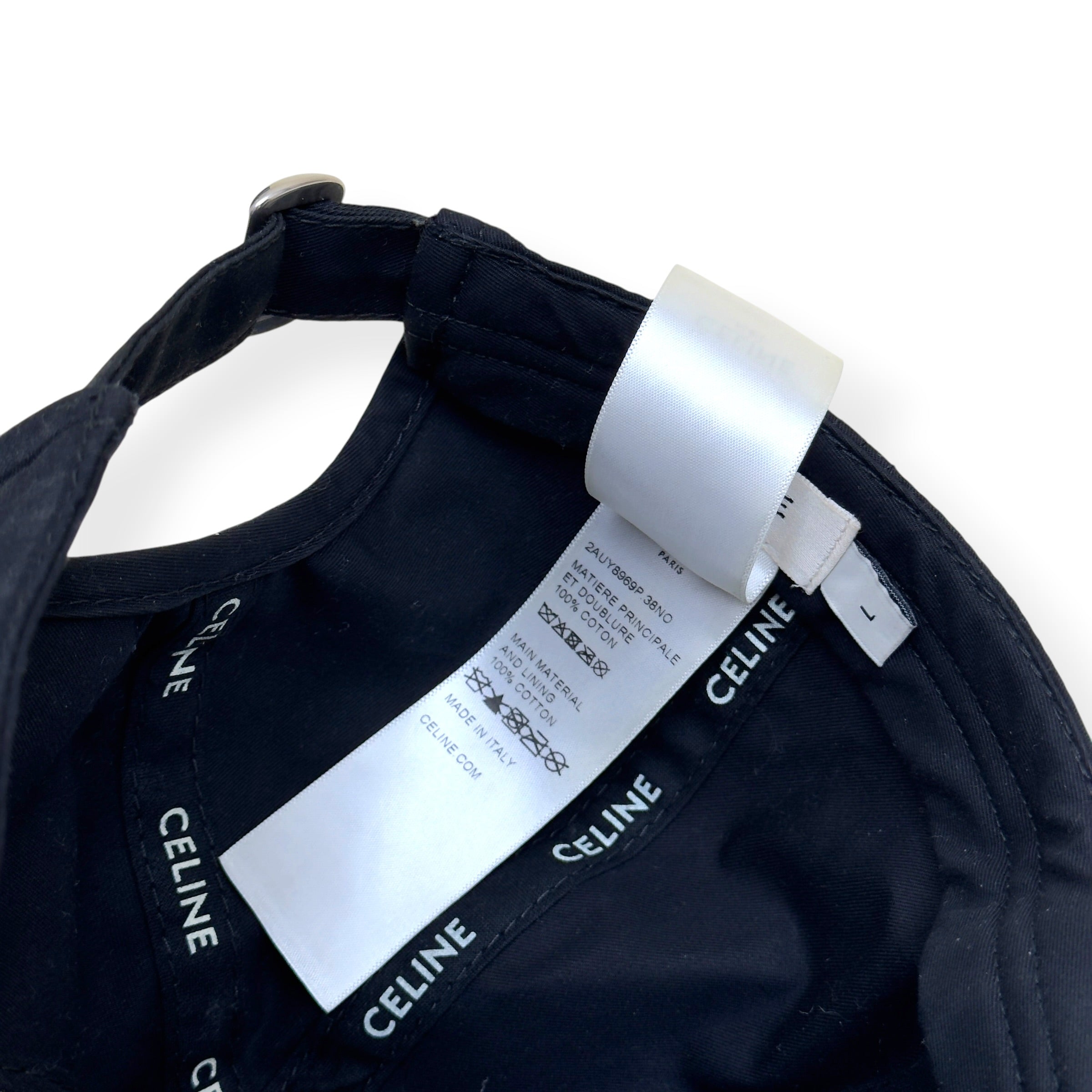 CELINE INITIAL LOGO BASEBALL CAP BLACK L