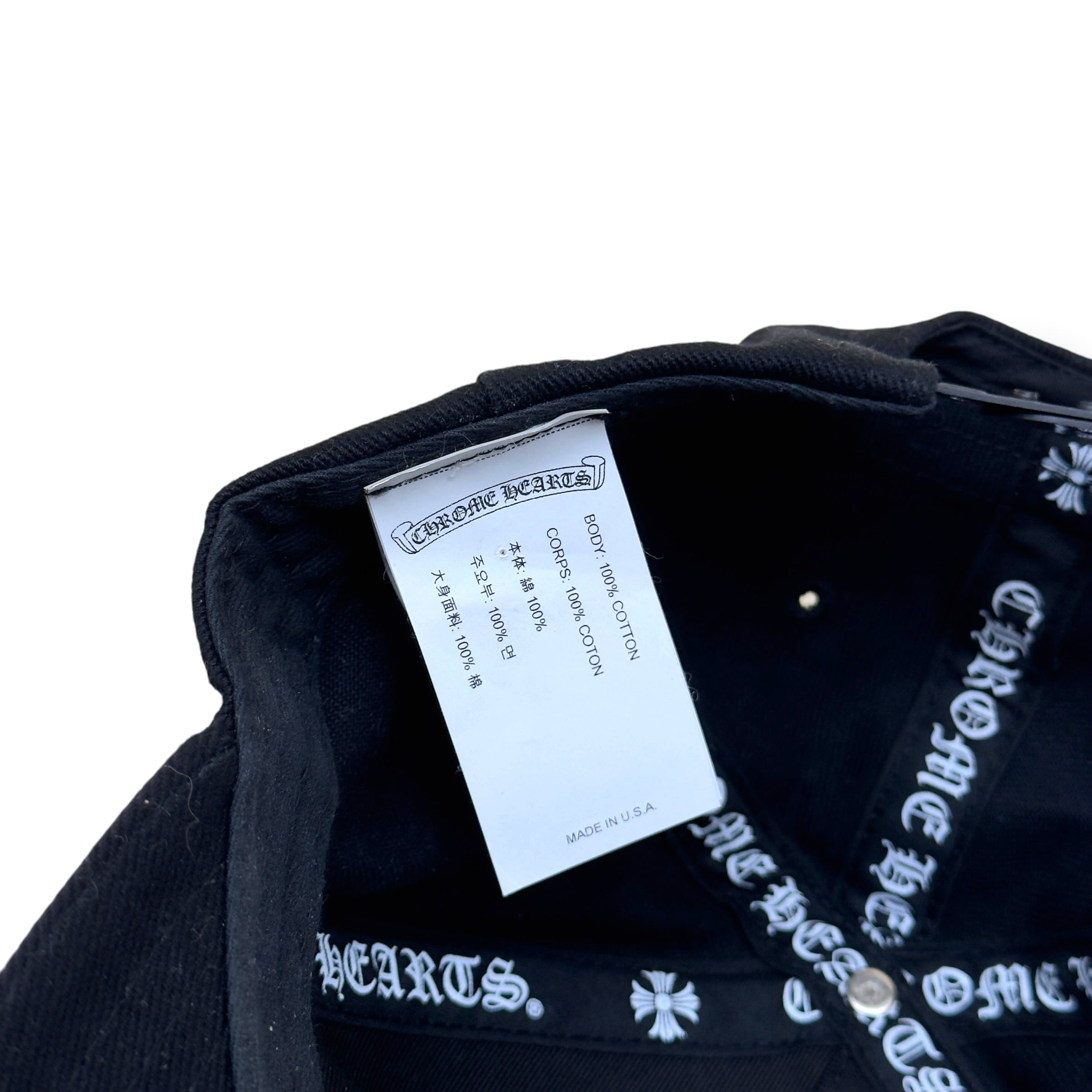 CHROME HEARTS RS3 DAGGER BASEBALL HAT BLACK / WHITE O/S