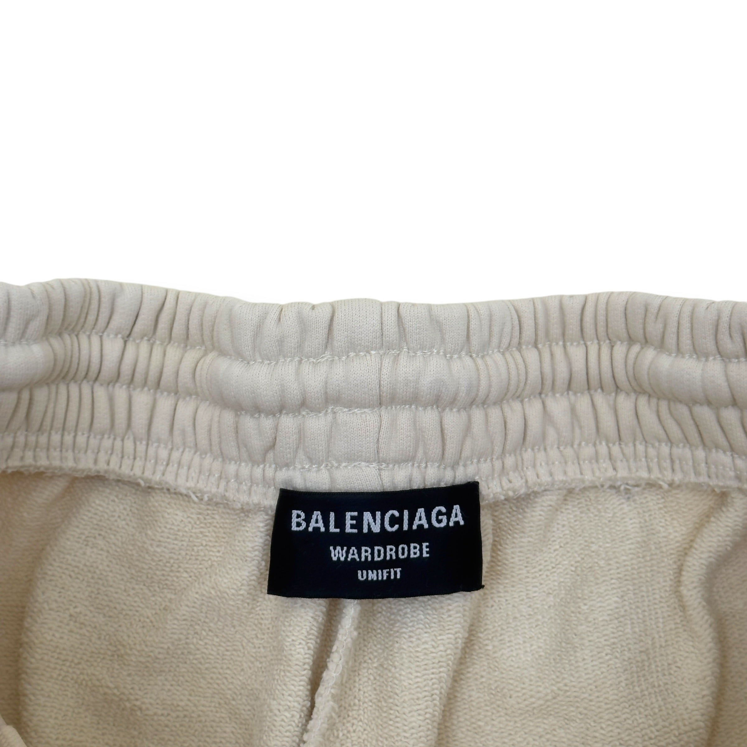 BALENCIAGA POLITICAL LOGO SHORTS ECRU M