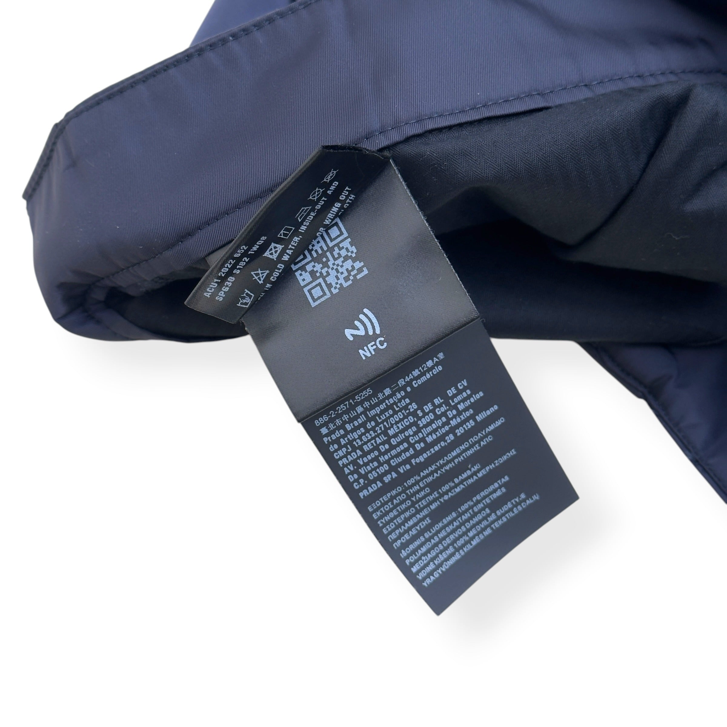 PRADA RE-NYLON LOGO TROUSERS NAVY 54 / XL