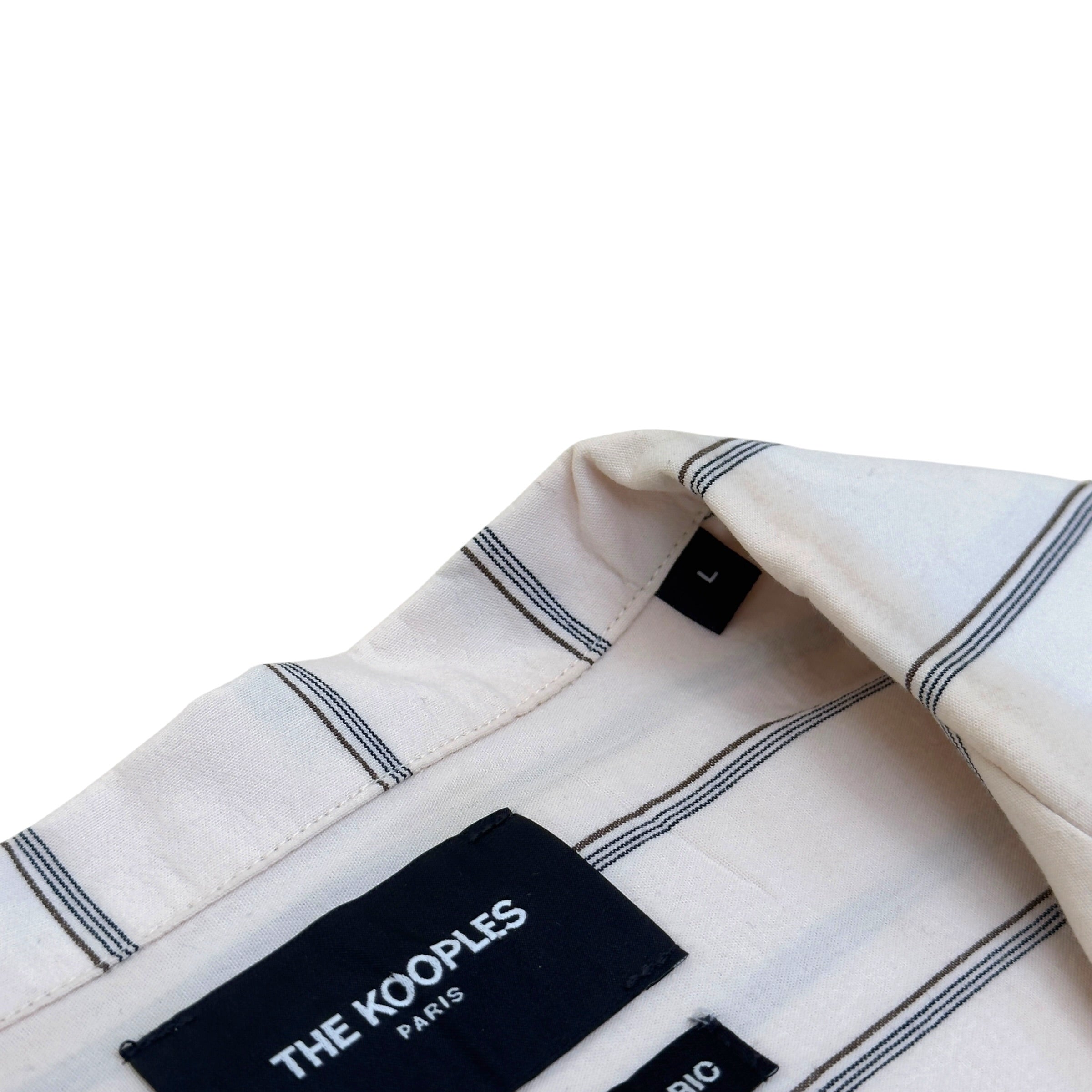 THE KOOPLES JAPANESE FABRIC STRIPED SHIRT CREAM L