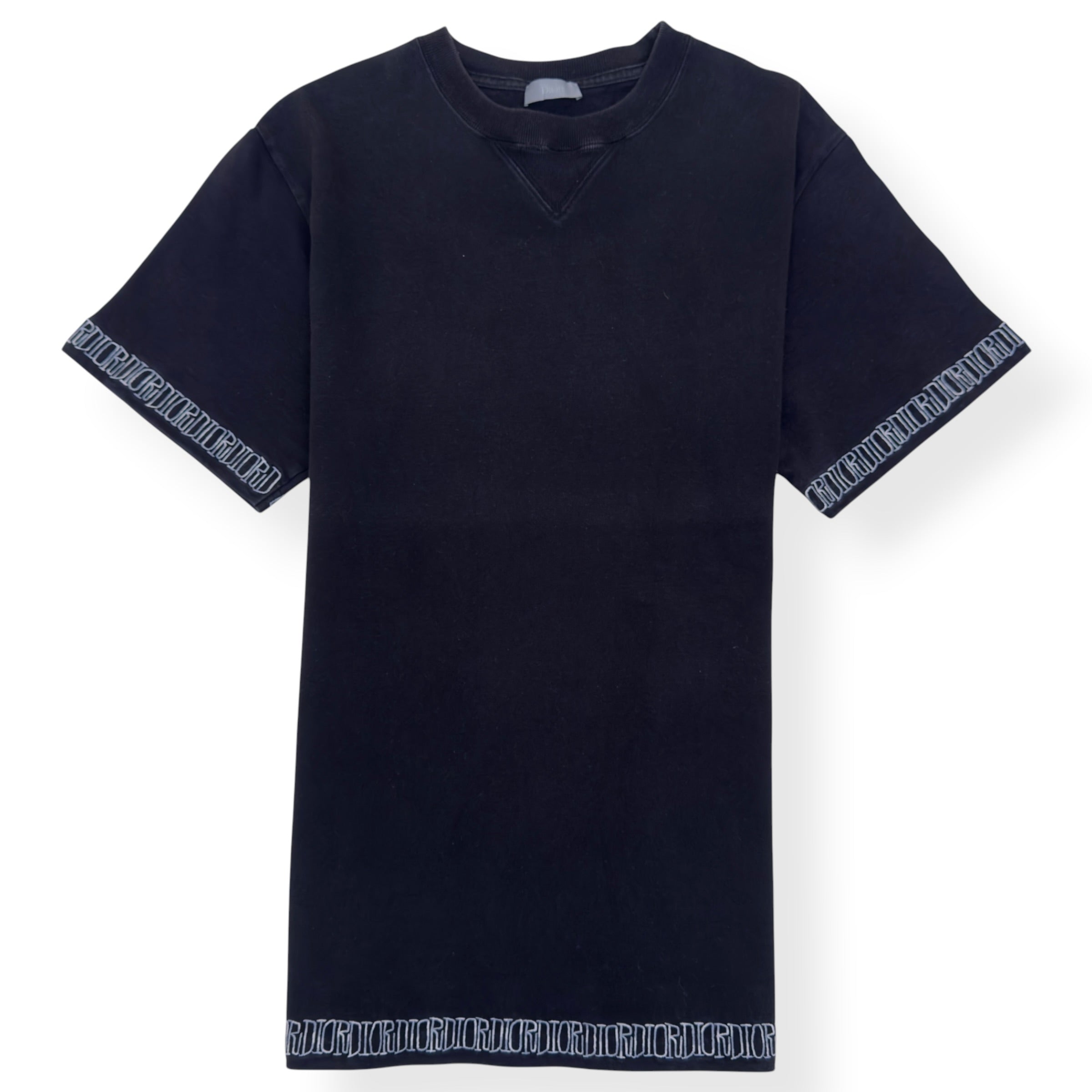 DIOR LOGO EMBROIDERED T-SHIRT BLACK L