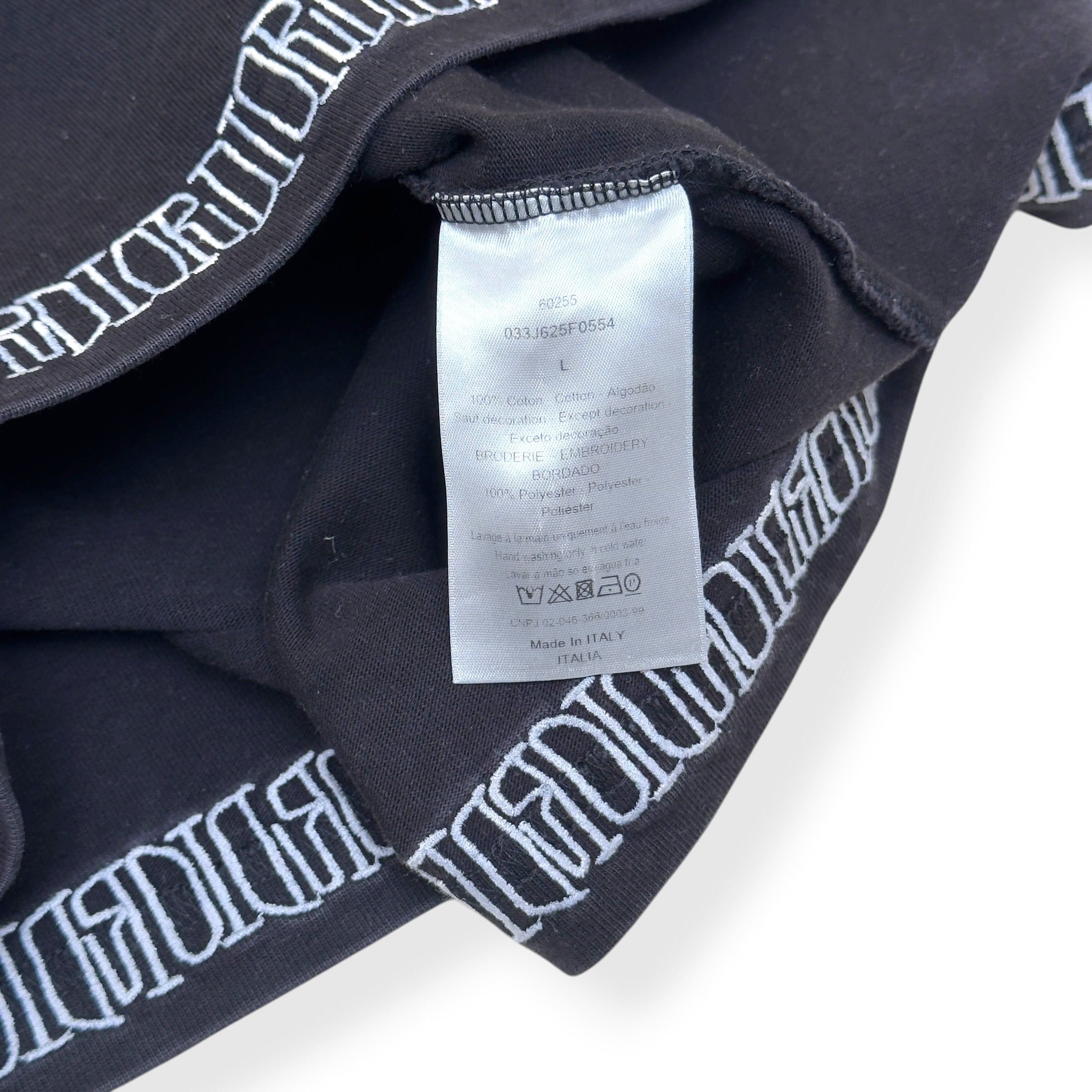 DIOR LOGO EMBROIDERED T-SHIRT BLACK L