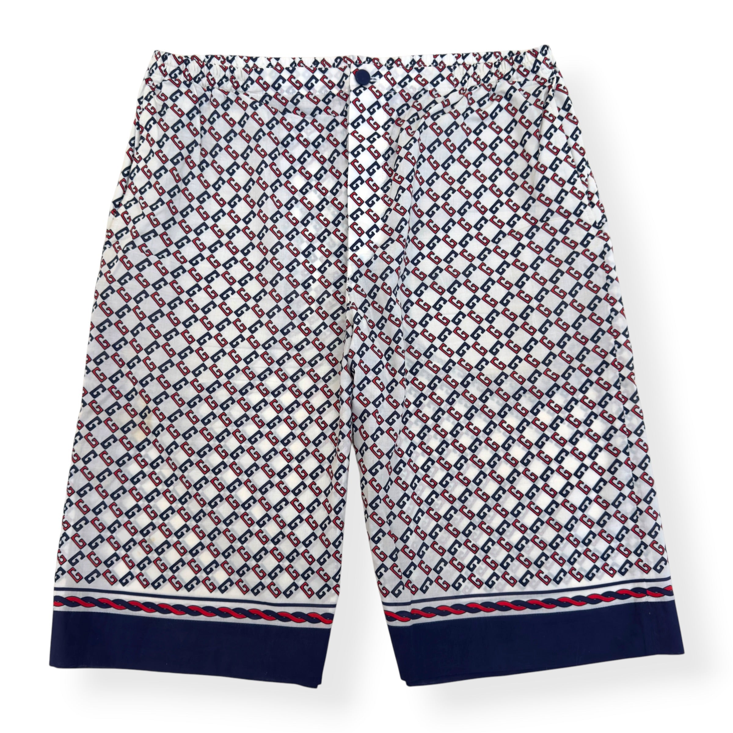 GUCCI GG MONOGRAM OVERSIZED SHORTS WHITE / BLUE / RED 48 / S