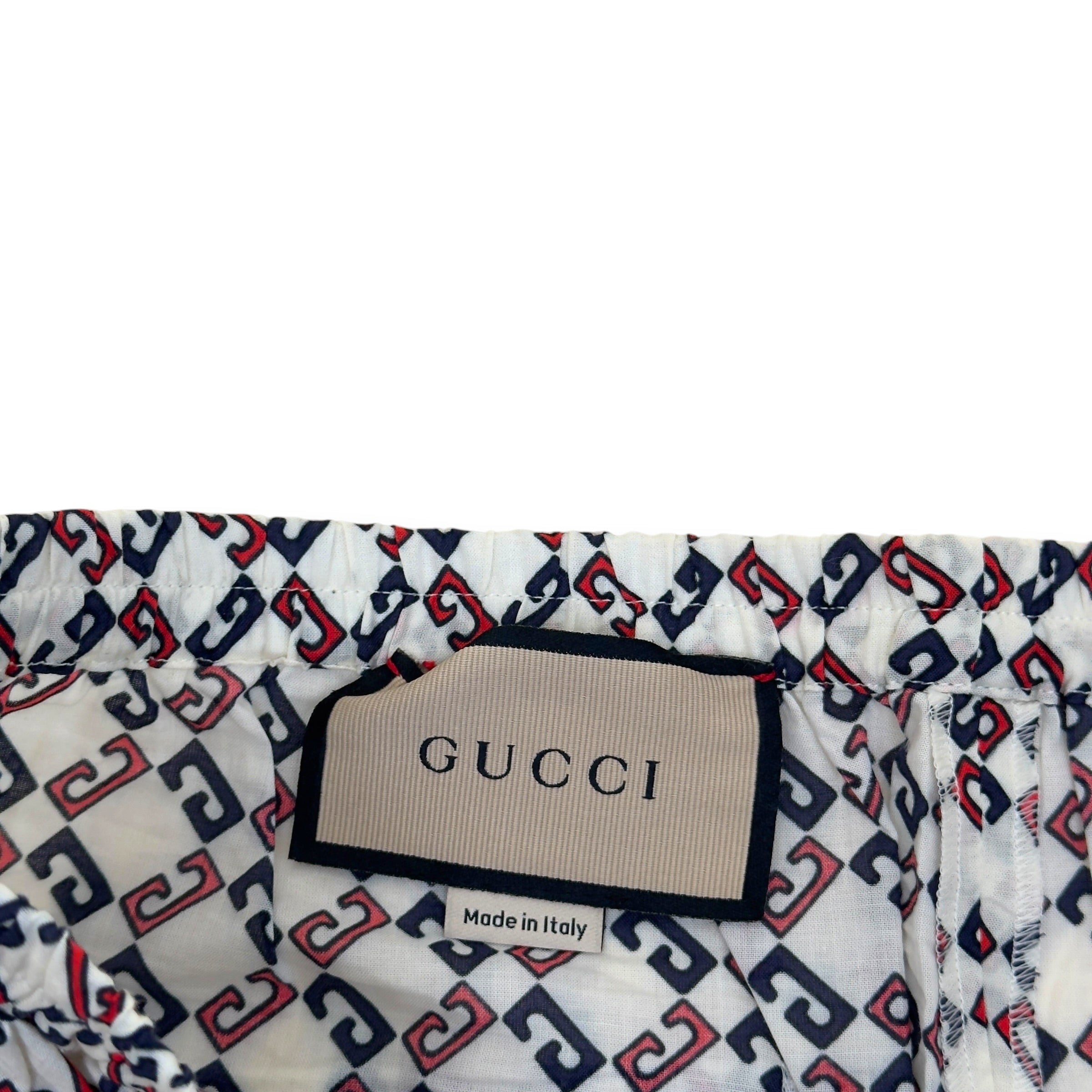 GUCCI GG MONOGRAM OVERSIZED SHORTS WHITE / BLUE / RED 48 / S
