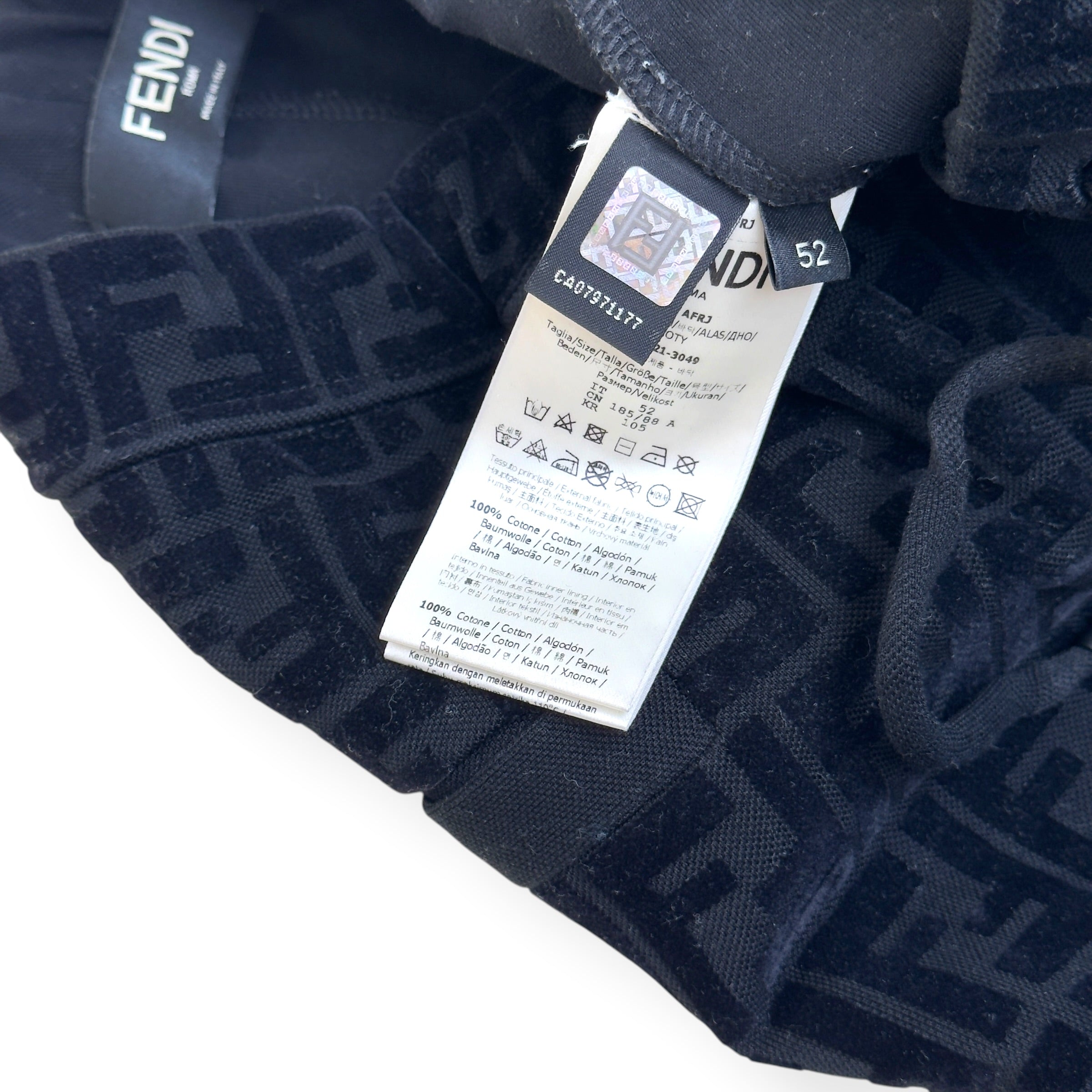 FENDI FF MONOGRAM TRACK PANTS BLACK 52 / L