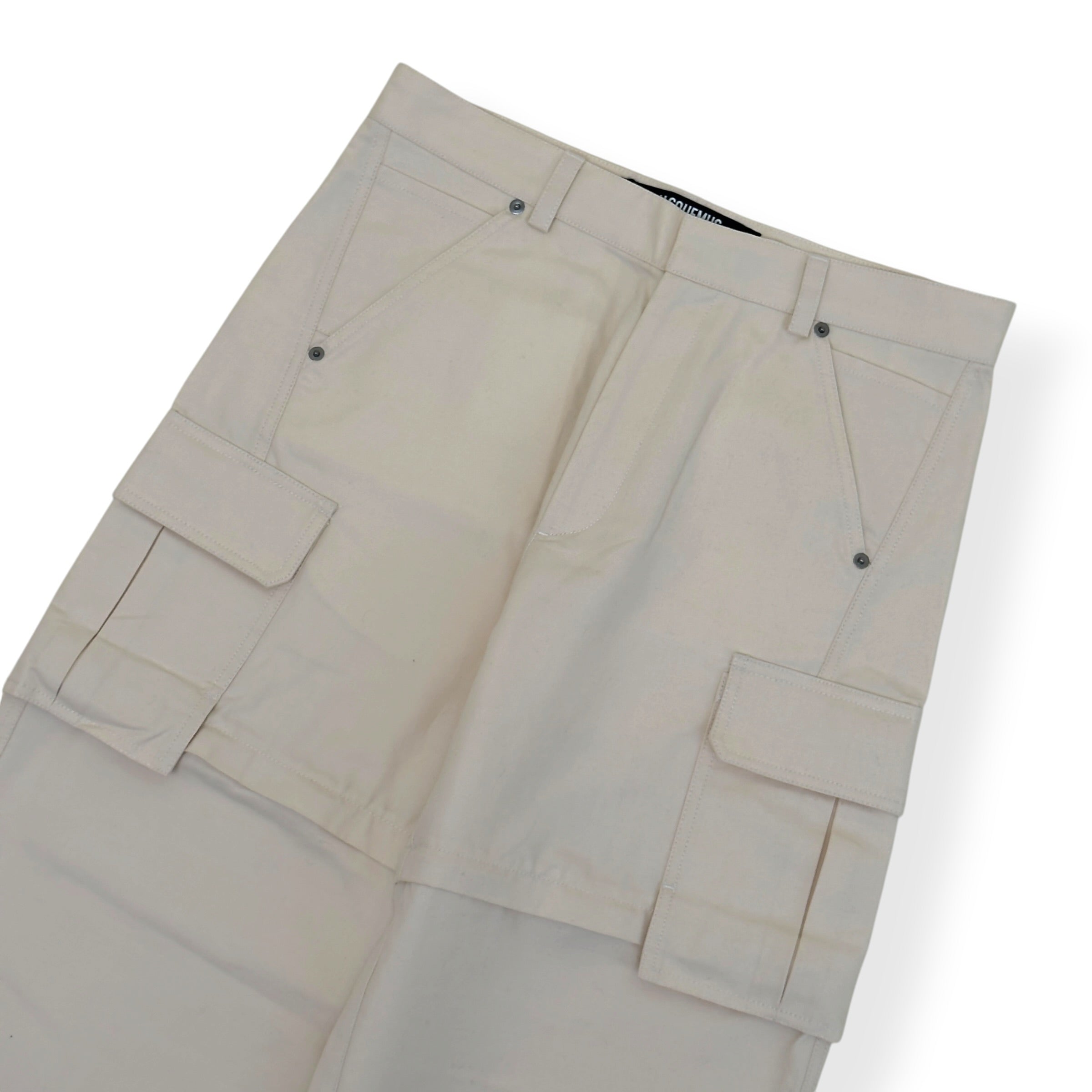 JACQUEMUS LE PAPIER CARGO TROUSERS CREAM 48 / S