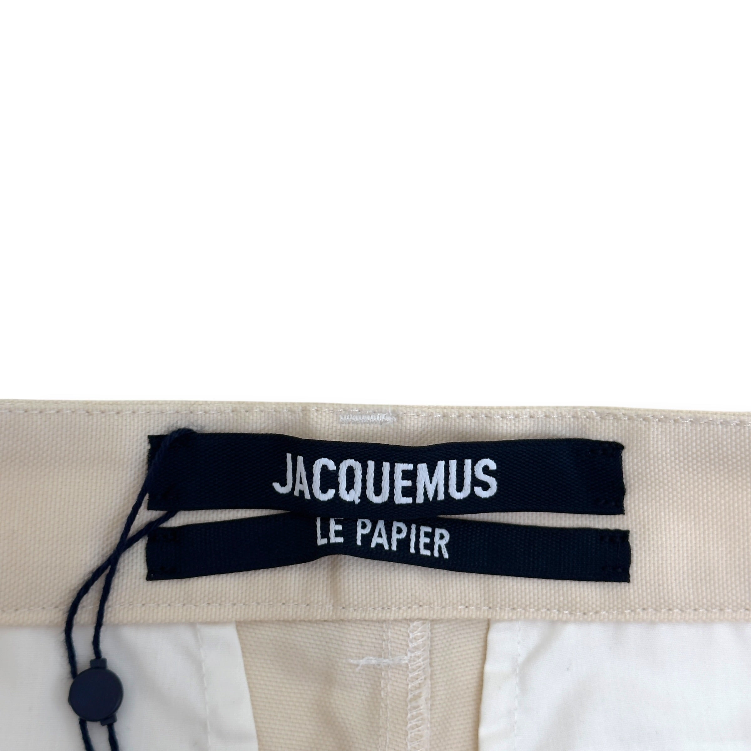 JACQUEMUS LE PAPIER CARGO TROUSERS CREAM 48 / S