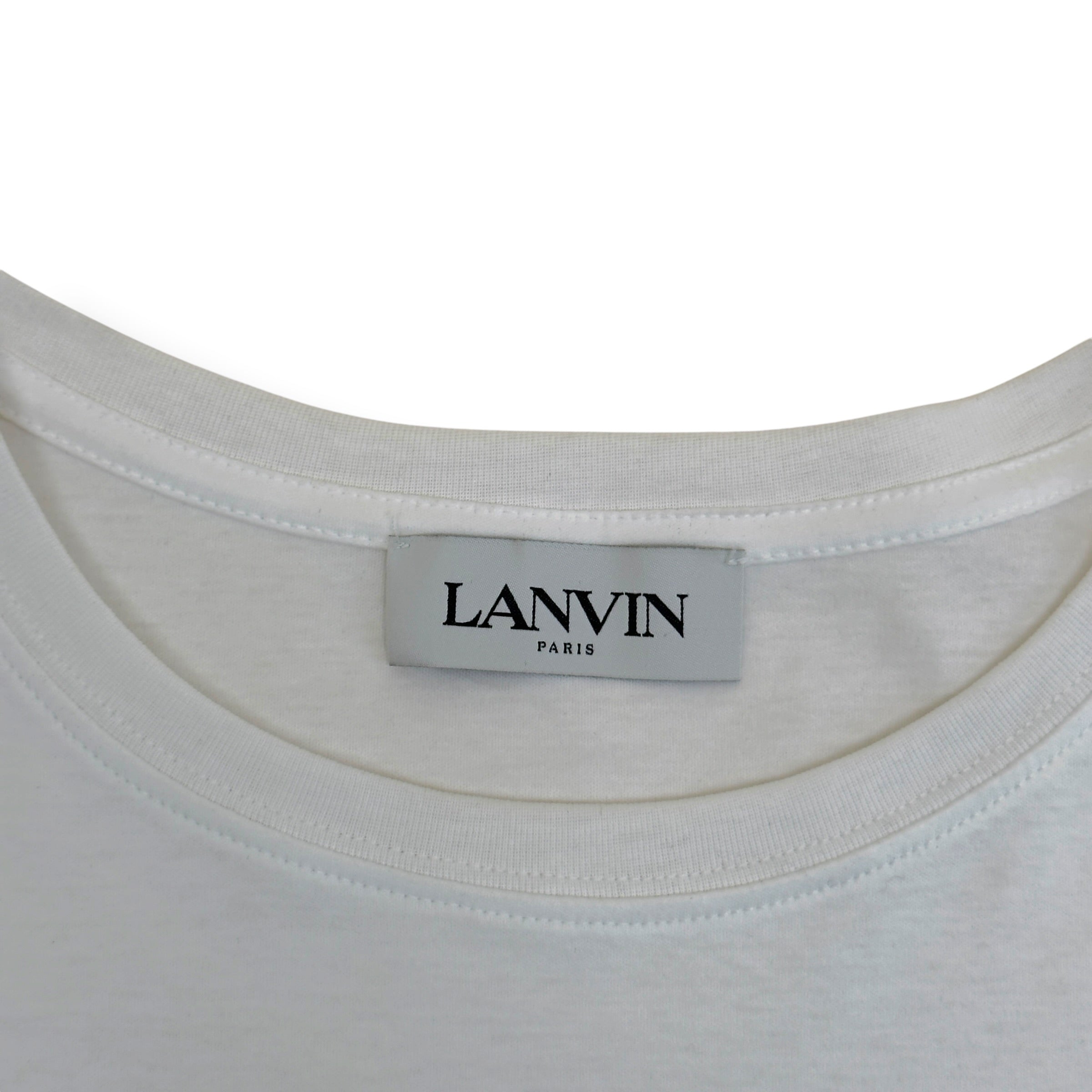 LANVIN CURB LOGO T-SHIRT WHITE / YELLOW L