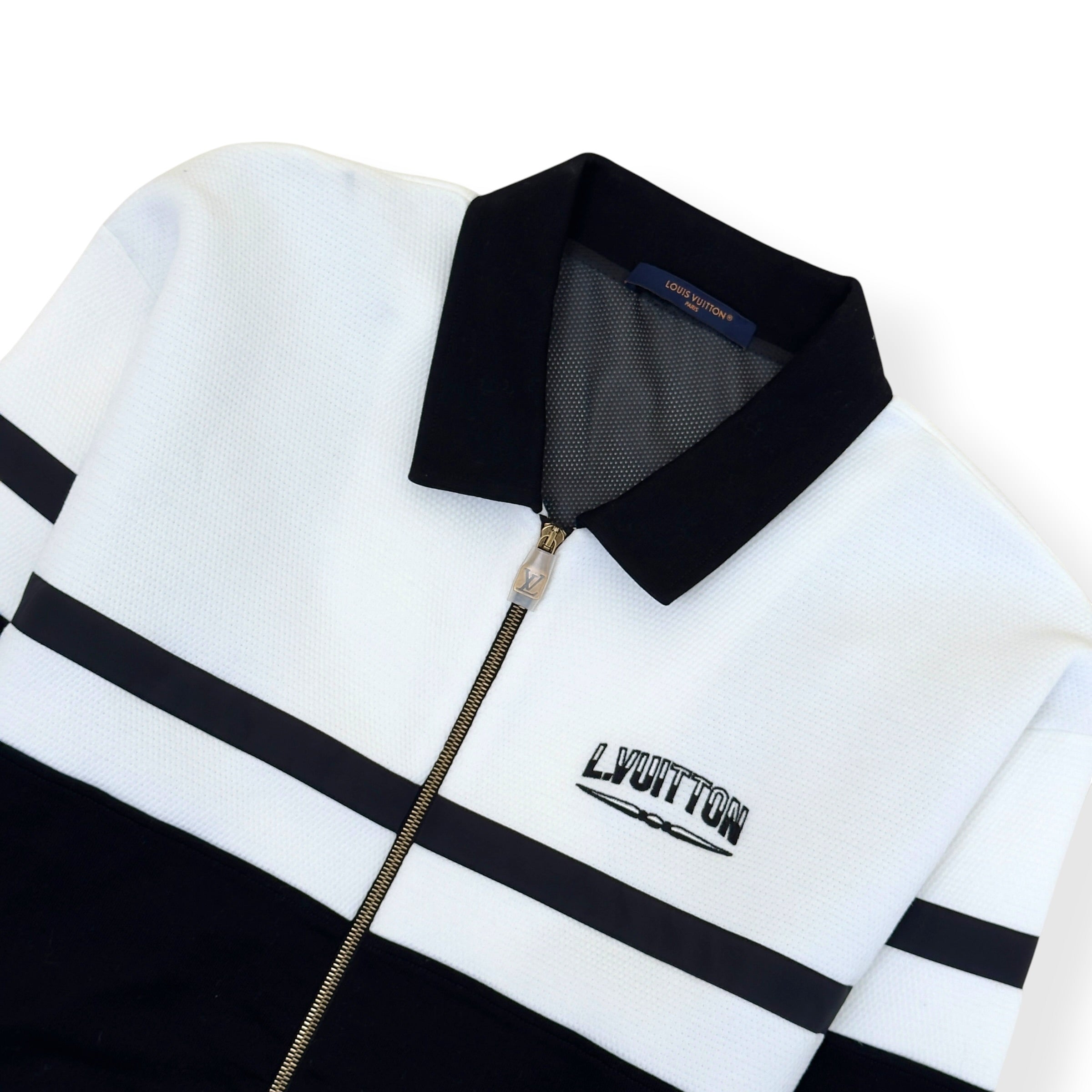 LOUIS VUITTON HYBRID JERSEY BLOUSON BLACK / WHITE XXL