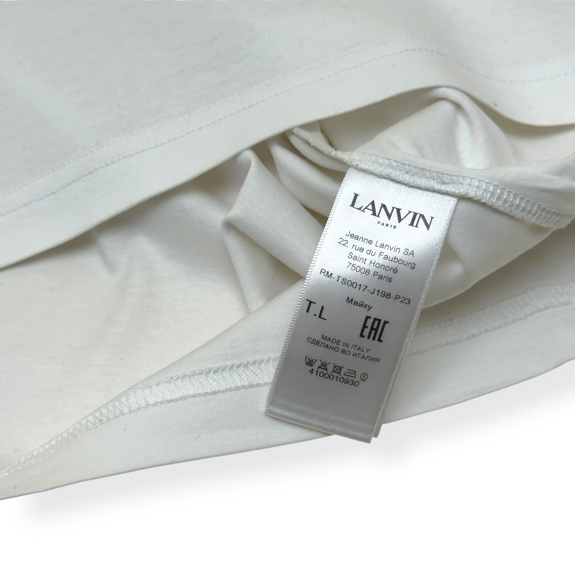 LANVIN CURB LOGO T-SHIRT WHITE / RED L