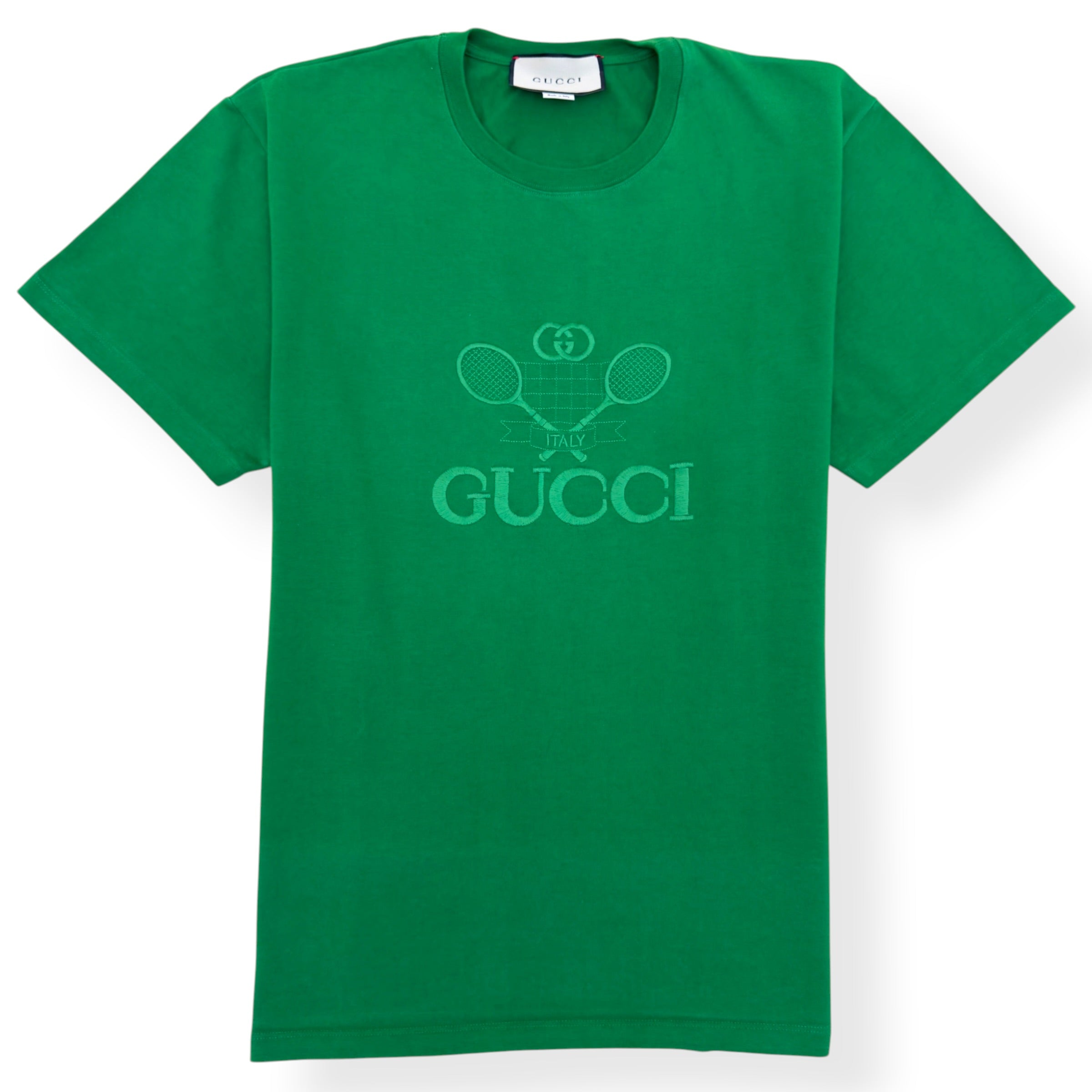 GUCCI TENNIS LOGO T-SHIRT GREEN L