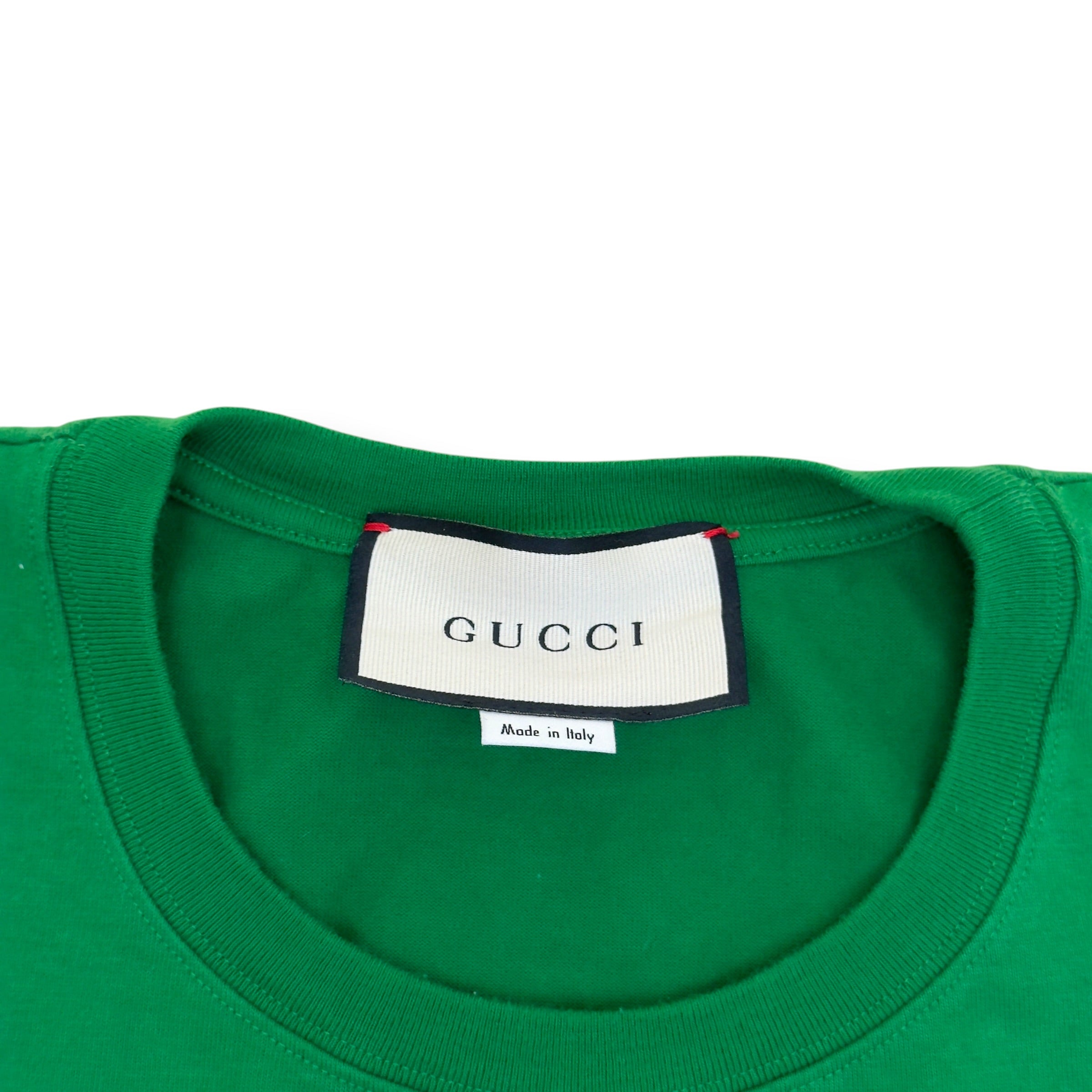 GUCCI TENNIS LOGO T-SHIRT GREEN L