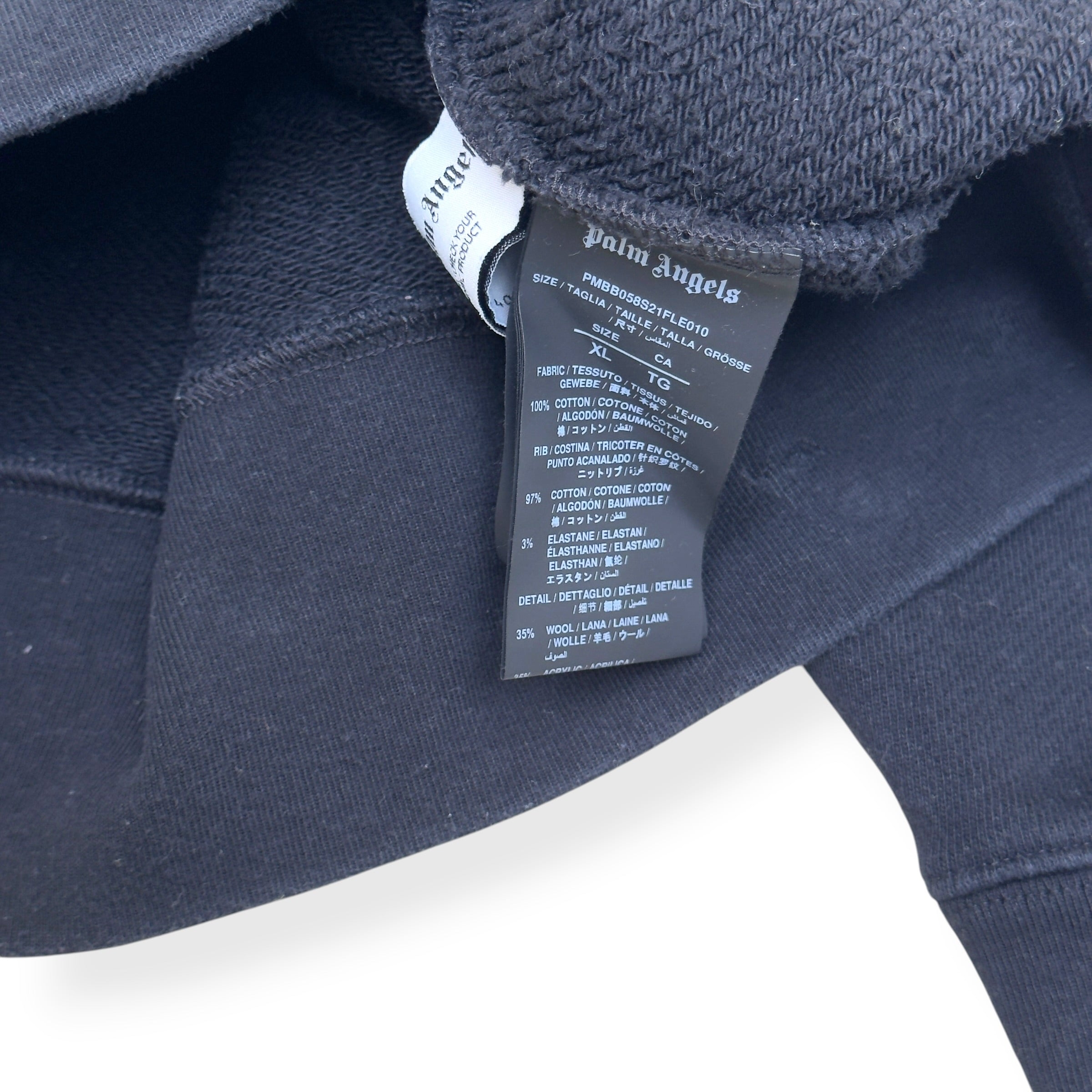 PALM ANGELS TEDDY BEAR HOODIE BLACK XL