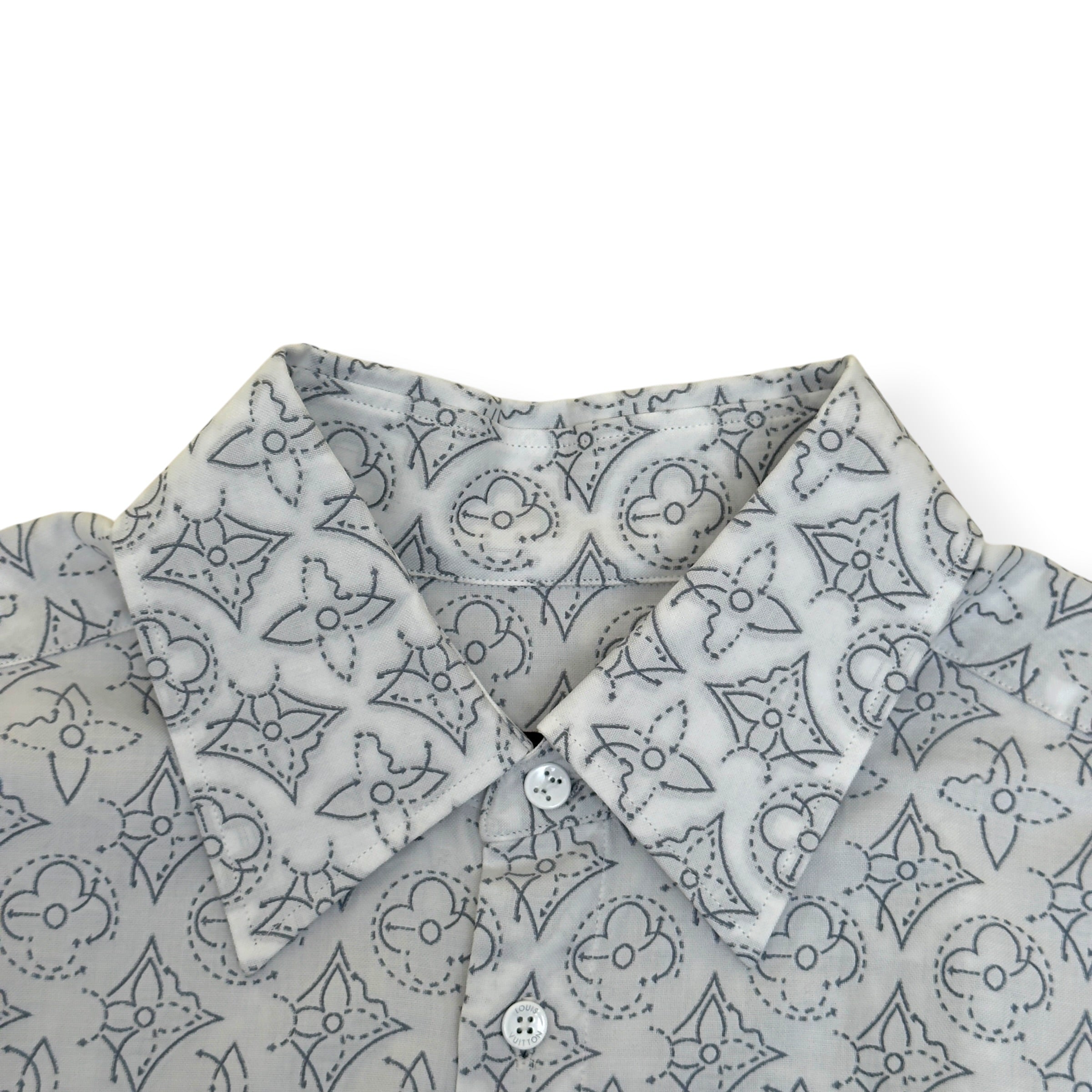 LOUIS VUITTON MONOGRAM SHIRT WHITE / GREY L