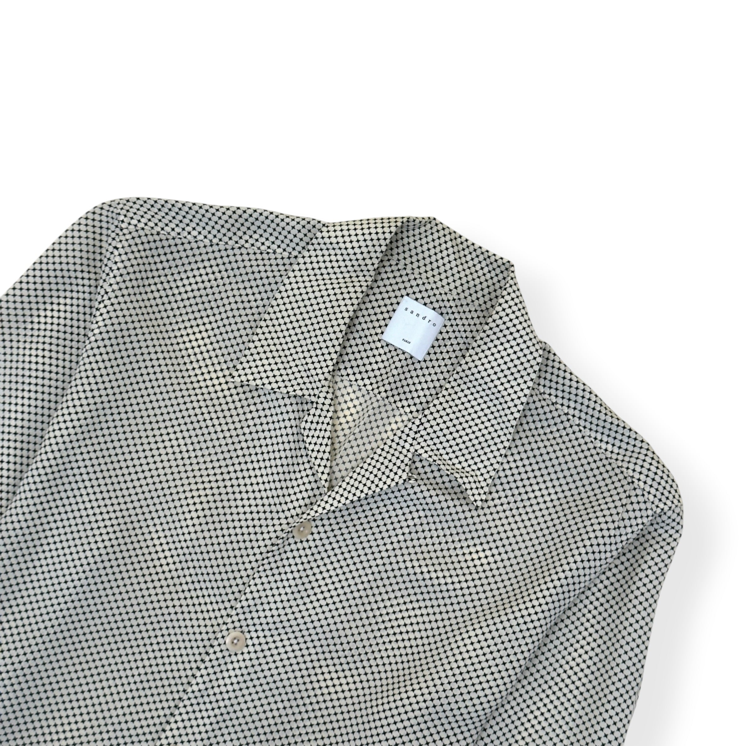 SANDRO LONG-SLEEVE SHIRT BEIGE / BLACK L