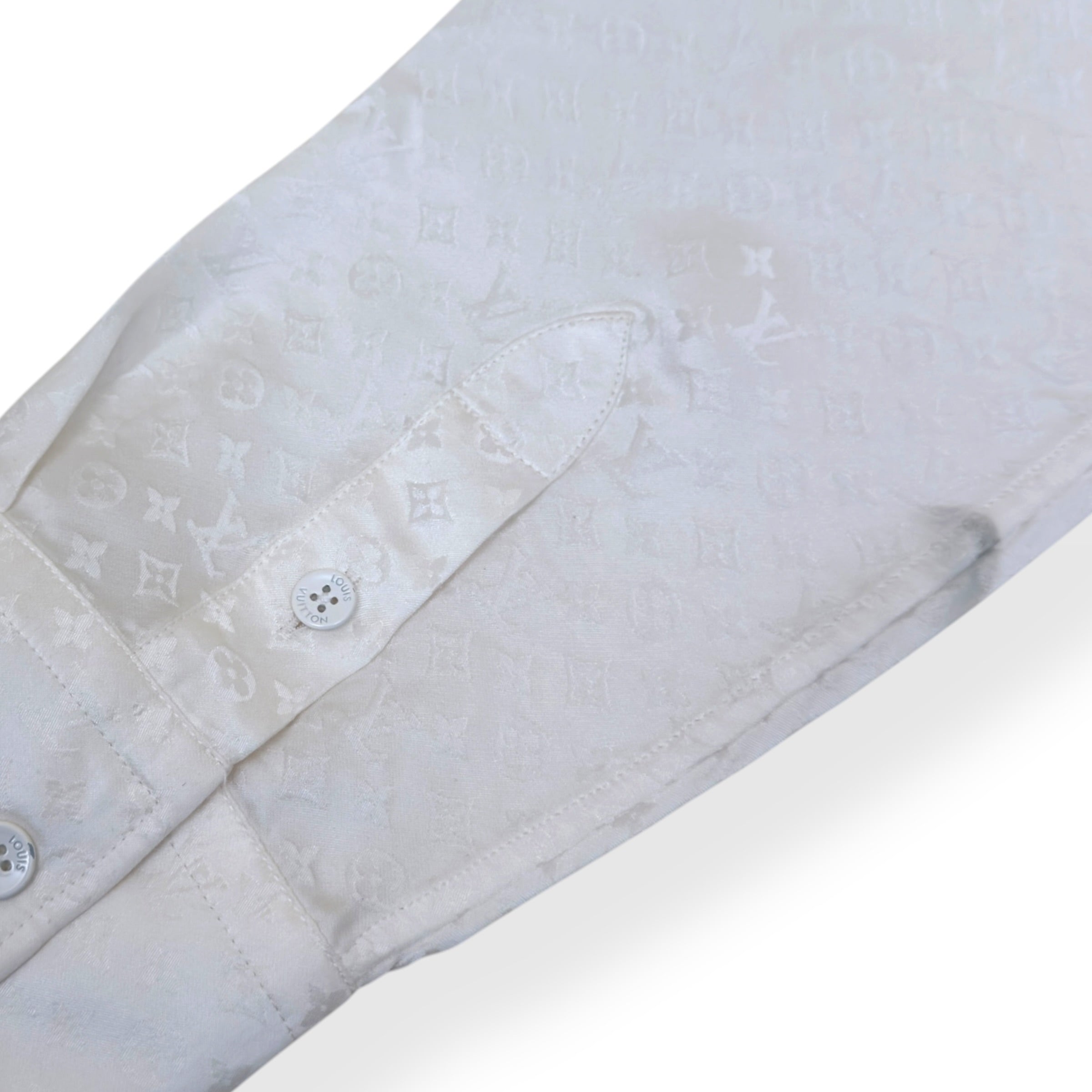 LOUIS VUITTON MINI MONOGRAM SILK EVENING SHIRT BLANC XL