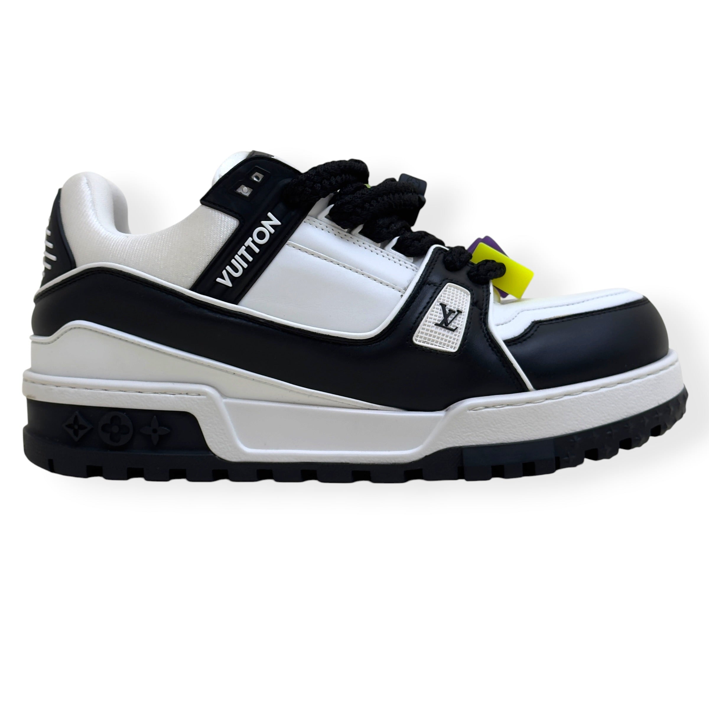 LOUIS VUITTON MAXI LV TRAINER SNEAKER BLACK / WHITE UK9.5