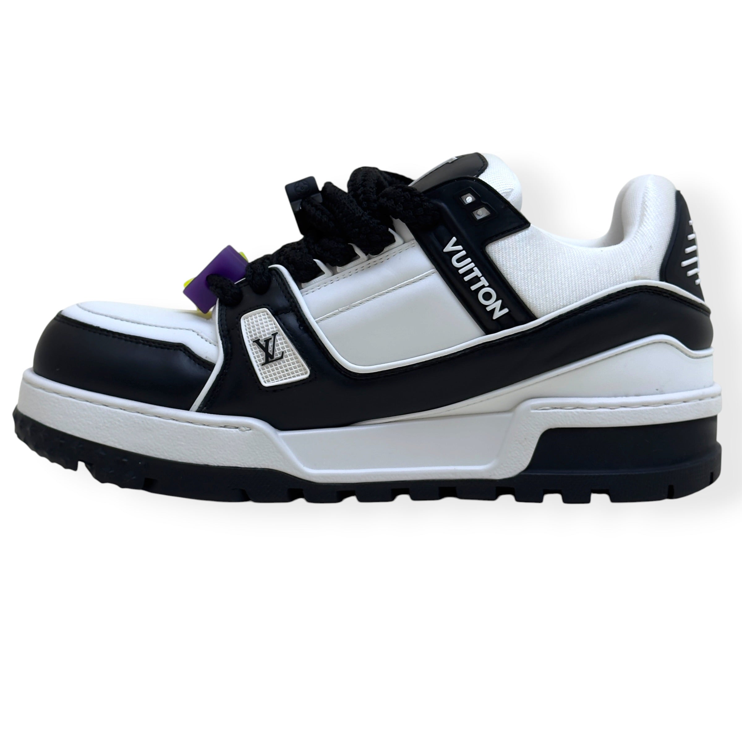 LOUIS VUITTON MAXI LV TRAINER SNEAKER BLACK / WHITE UK9.5