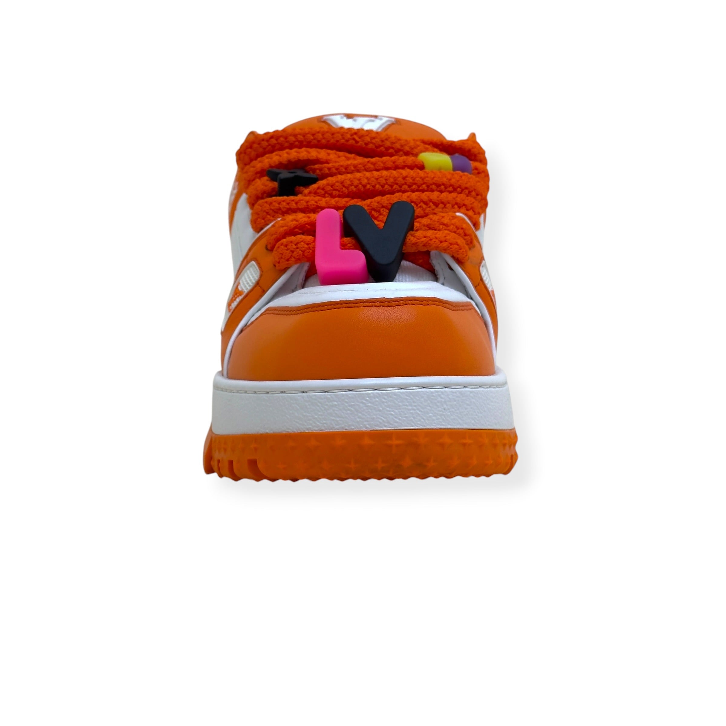 LOUIS VUITTON MAXI LV TRAINER SNEAKER ORANGE / WHITE UK9