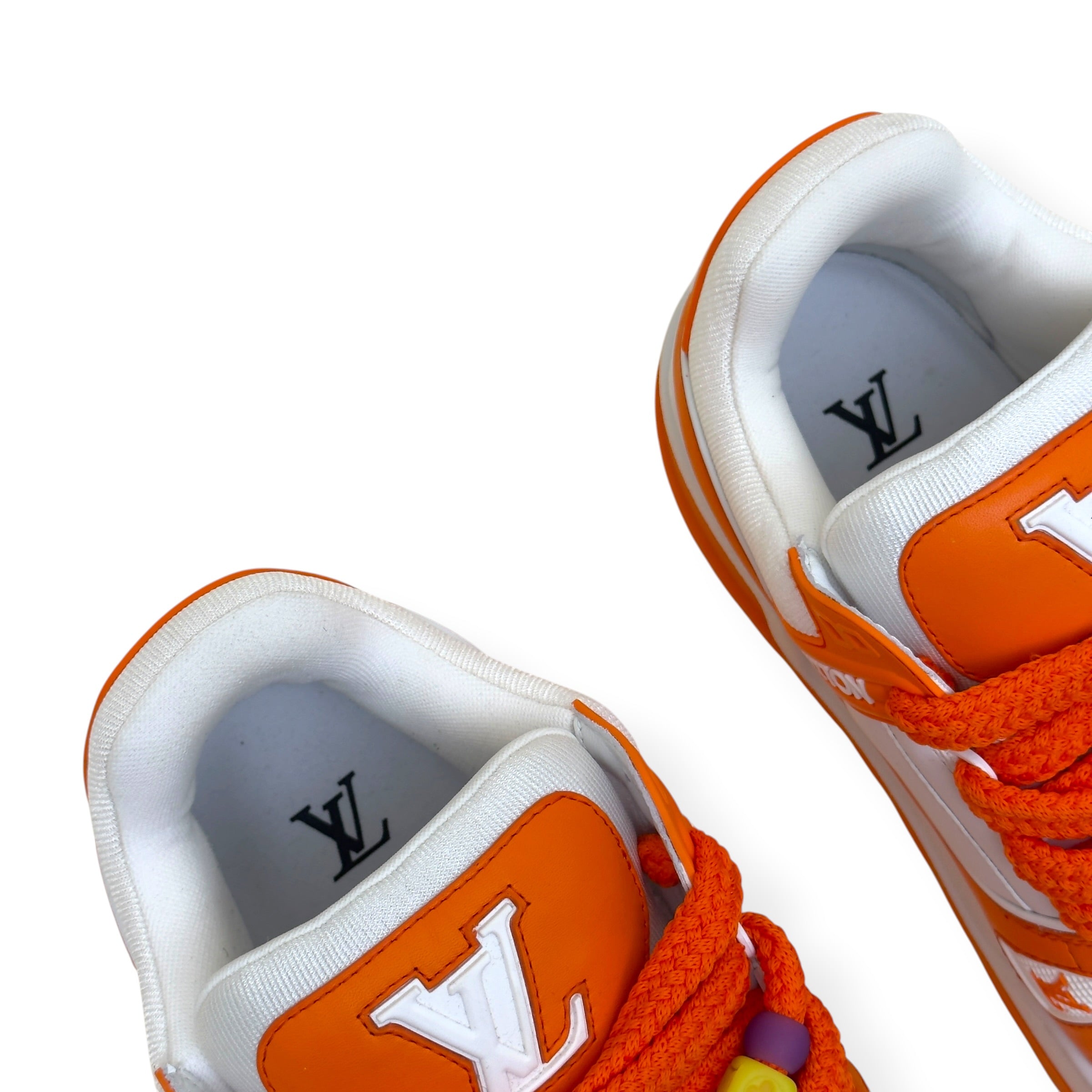 LOUIS VUITTON MAXI LV TRAINER SNEAKER ORANGE / WHITE UK9
