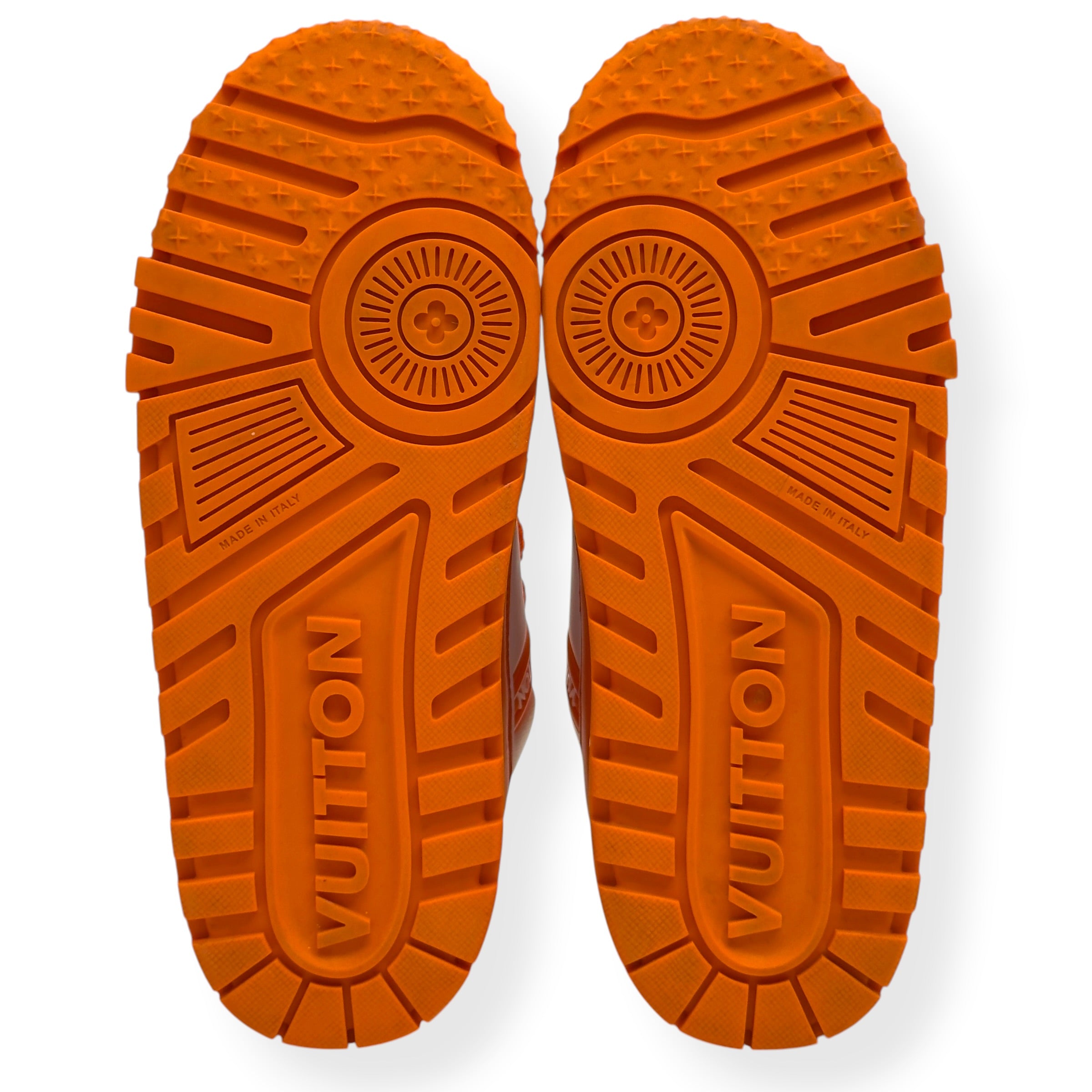 LOUIS VUITTON MAXI LV TRAINER SNEAKER ORANGE / WHITE UK9