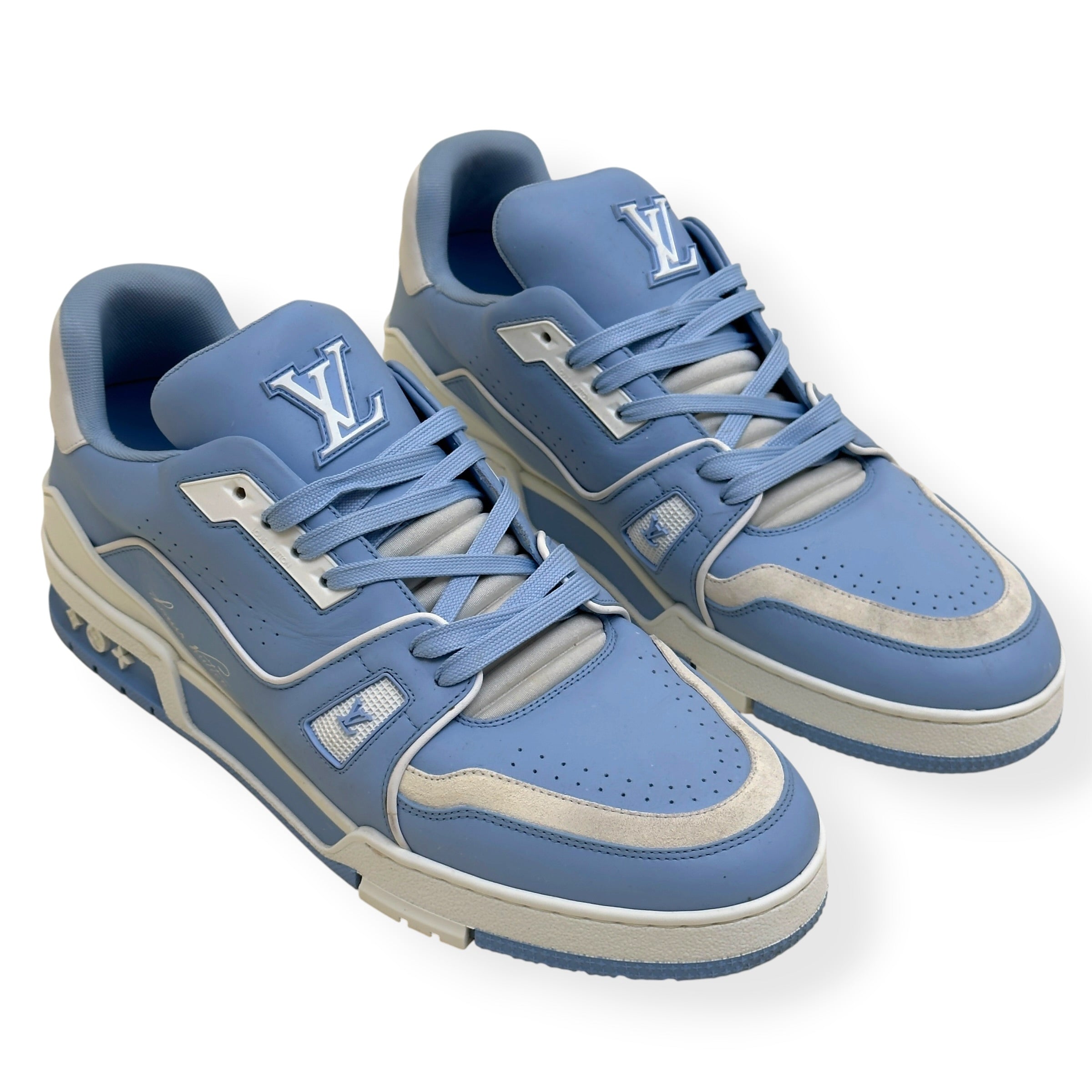 LOUIS VUITTON LV TRAINER SNEAKER BABY BLUE / WHITE UK10