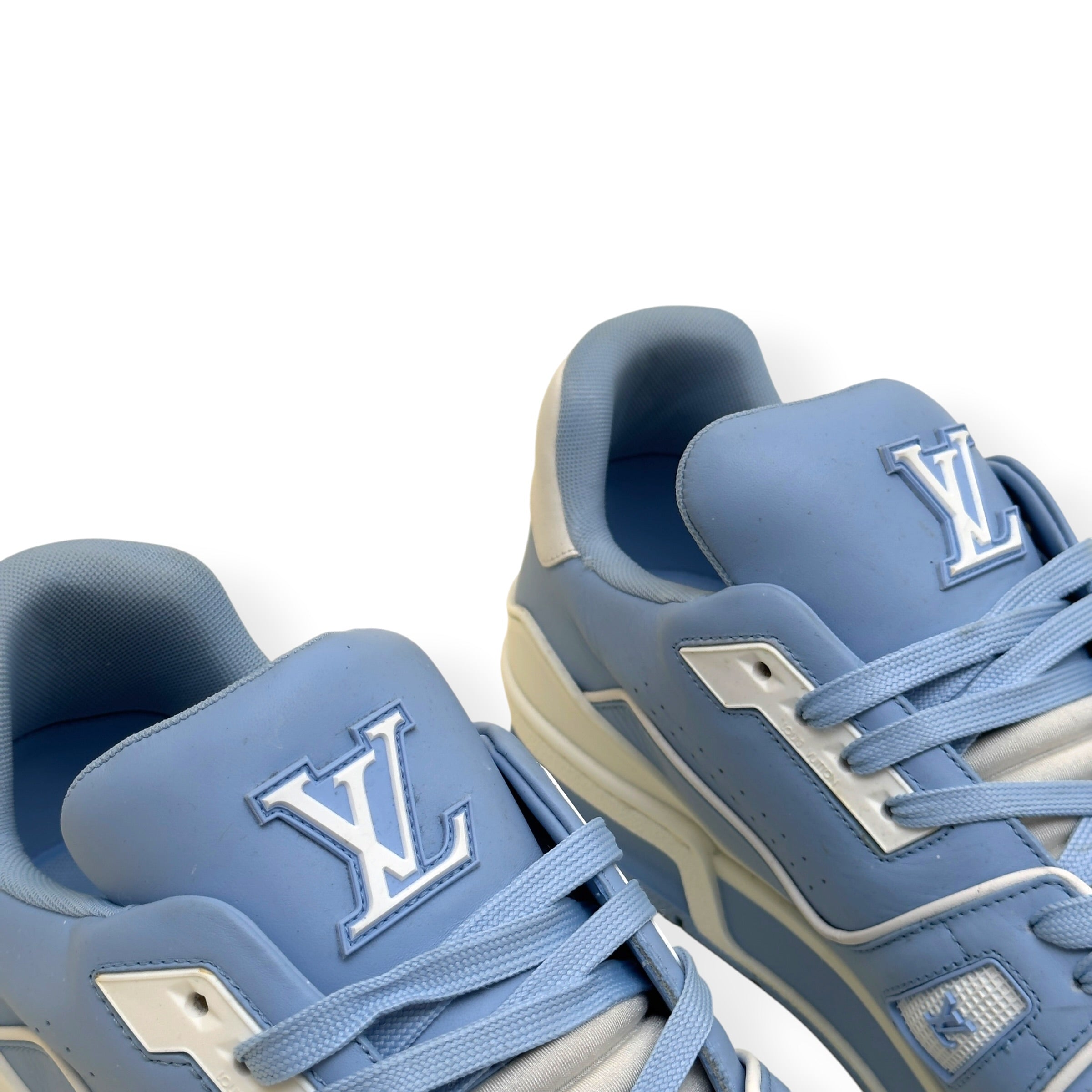 LOUIS VUITTON LV TRAINER SNEAKER BABY BLUE / WHITE UK10