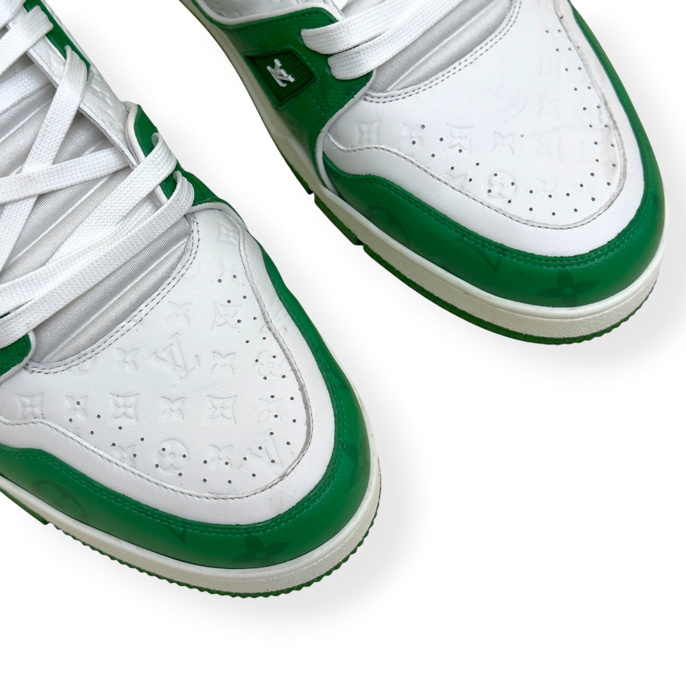 LOUIS VUITTON LV TRAINER SNEAKER GREEN / WHITE UK10