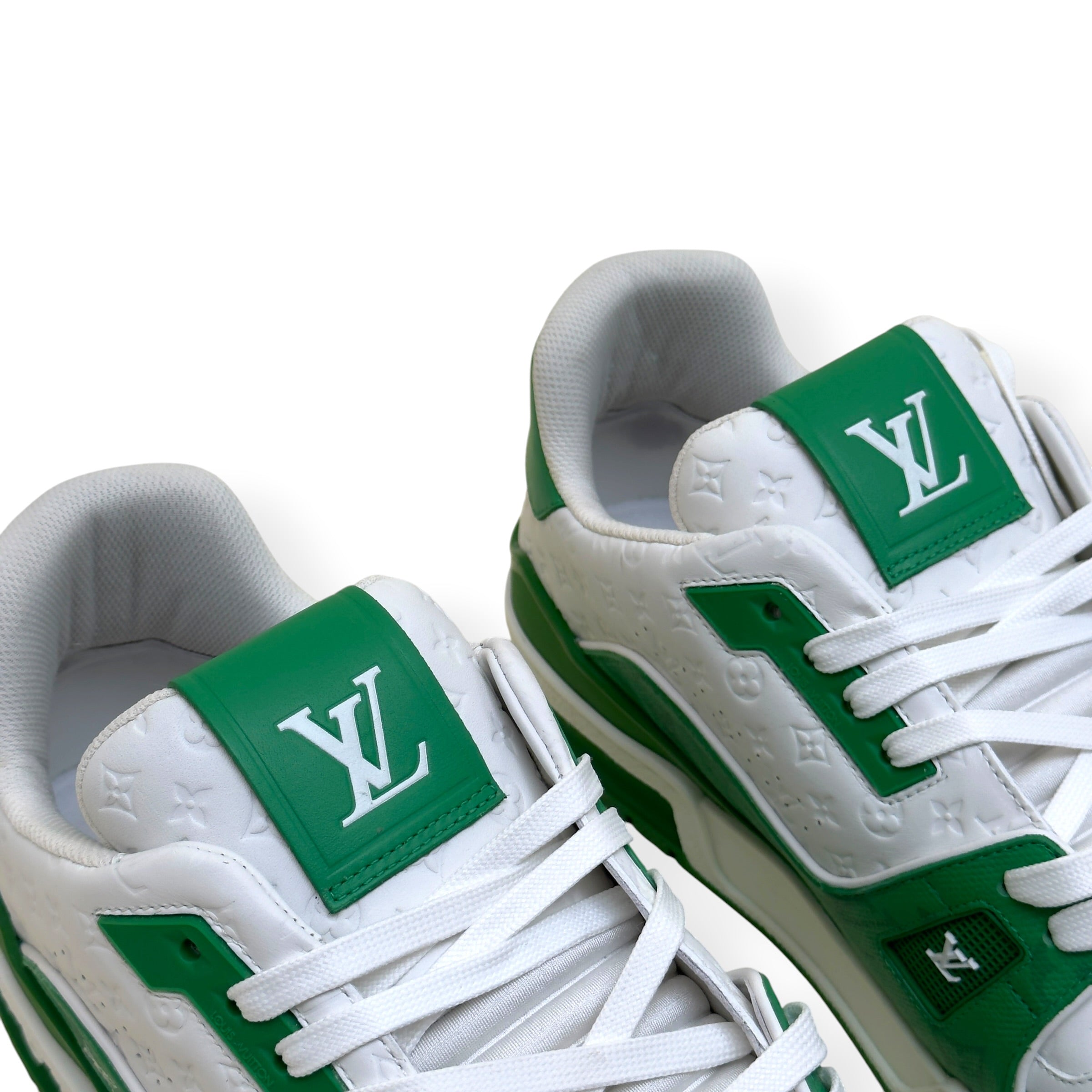 LOUIS VUITTON LV TRAINER SNEAKER GREEN / WHITE UK10