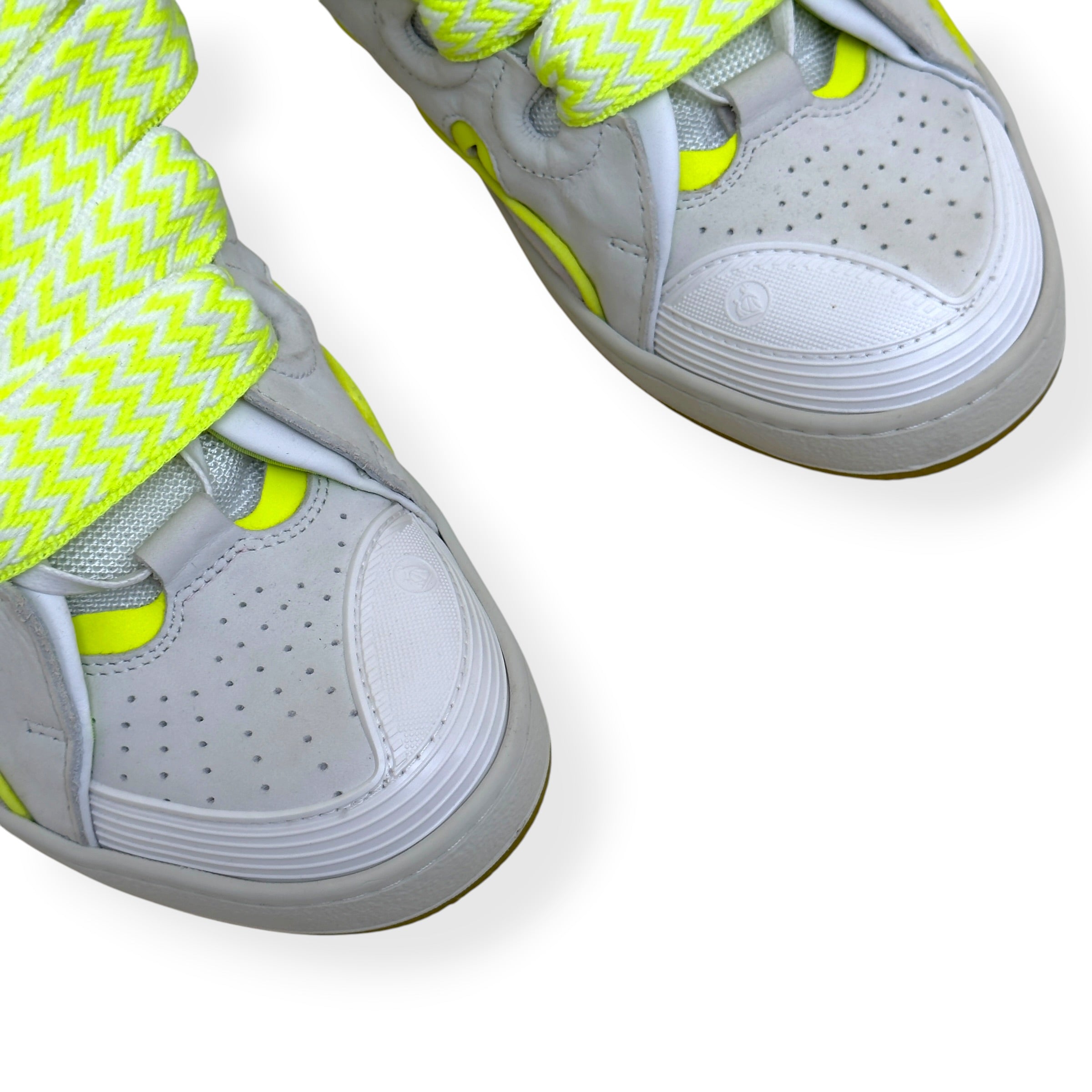 LANVIN CURB SNEAKER WHITE / NEON YELLOW 46 / UK11
