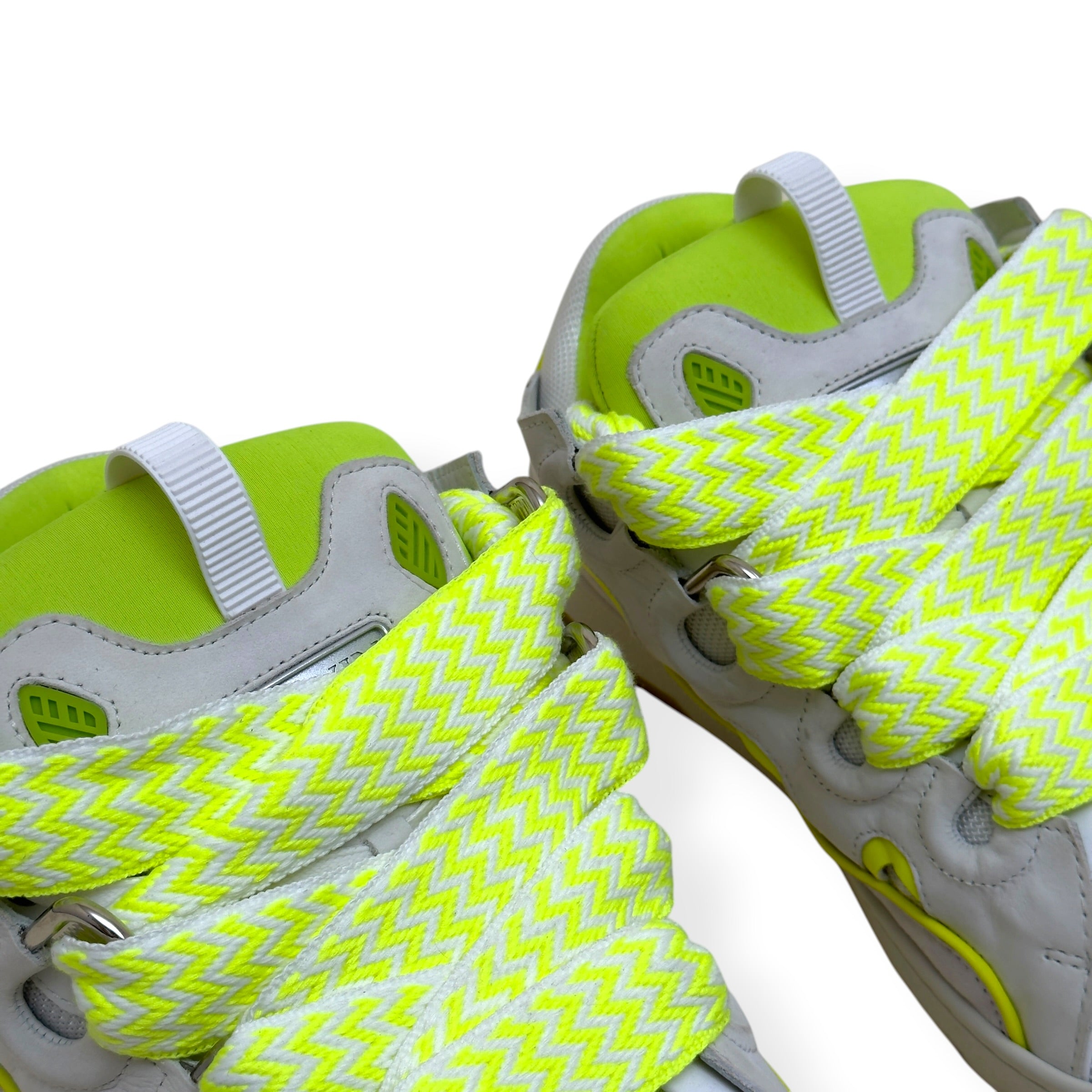 LANVIN CURB SNEAKER WHITE / NEON YELLOW 46 / UK11