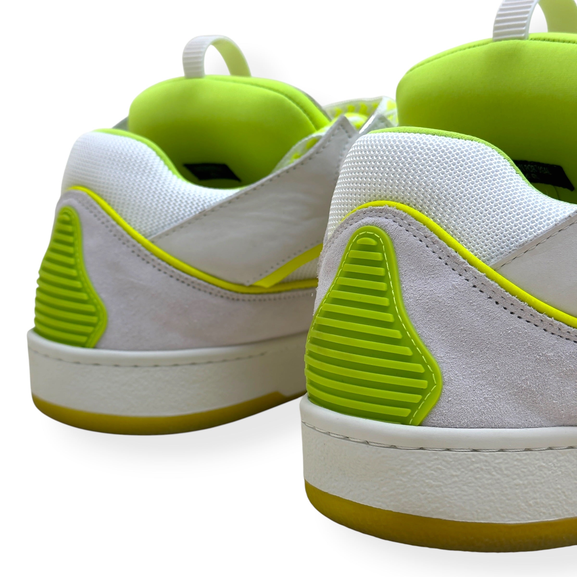 LANVIN CURB SNEAKER WHITE / NEON YELLOW 46 / UK11
