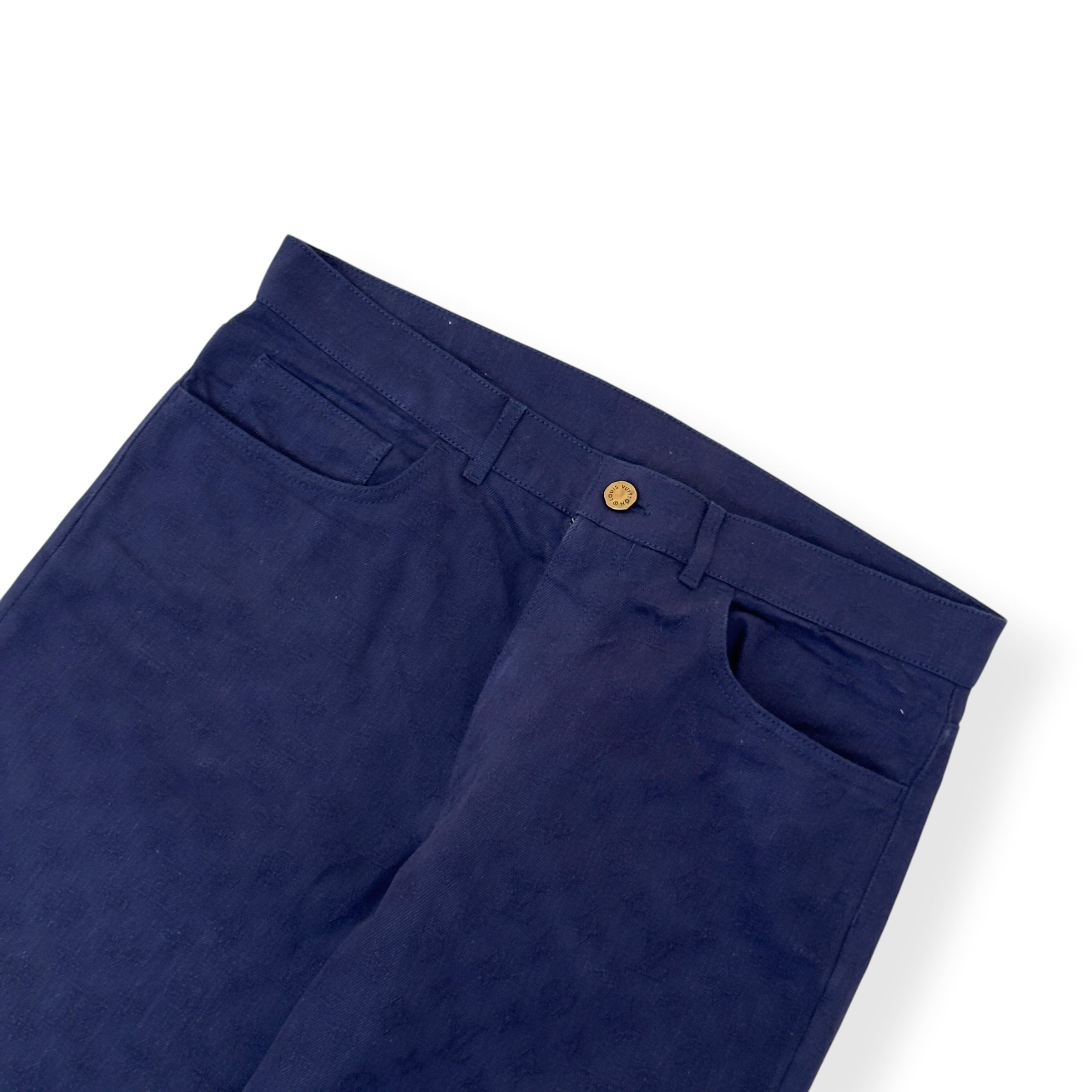 LOUIS VUITTON WATERCOLOUR MONOGRAM DENIM JEANS NAVY 36 / XL
