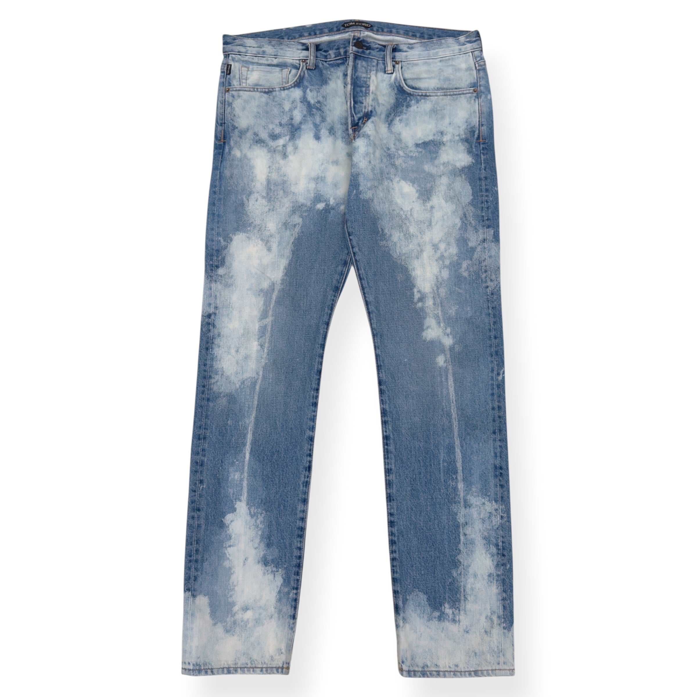 TOM FORD SLIM FIT BLEACHED JEANS LIGHT BLUE 36 / XL