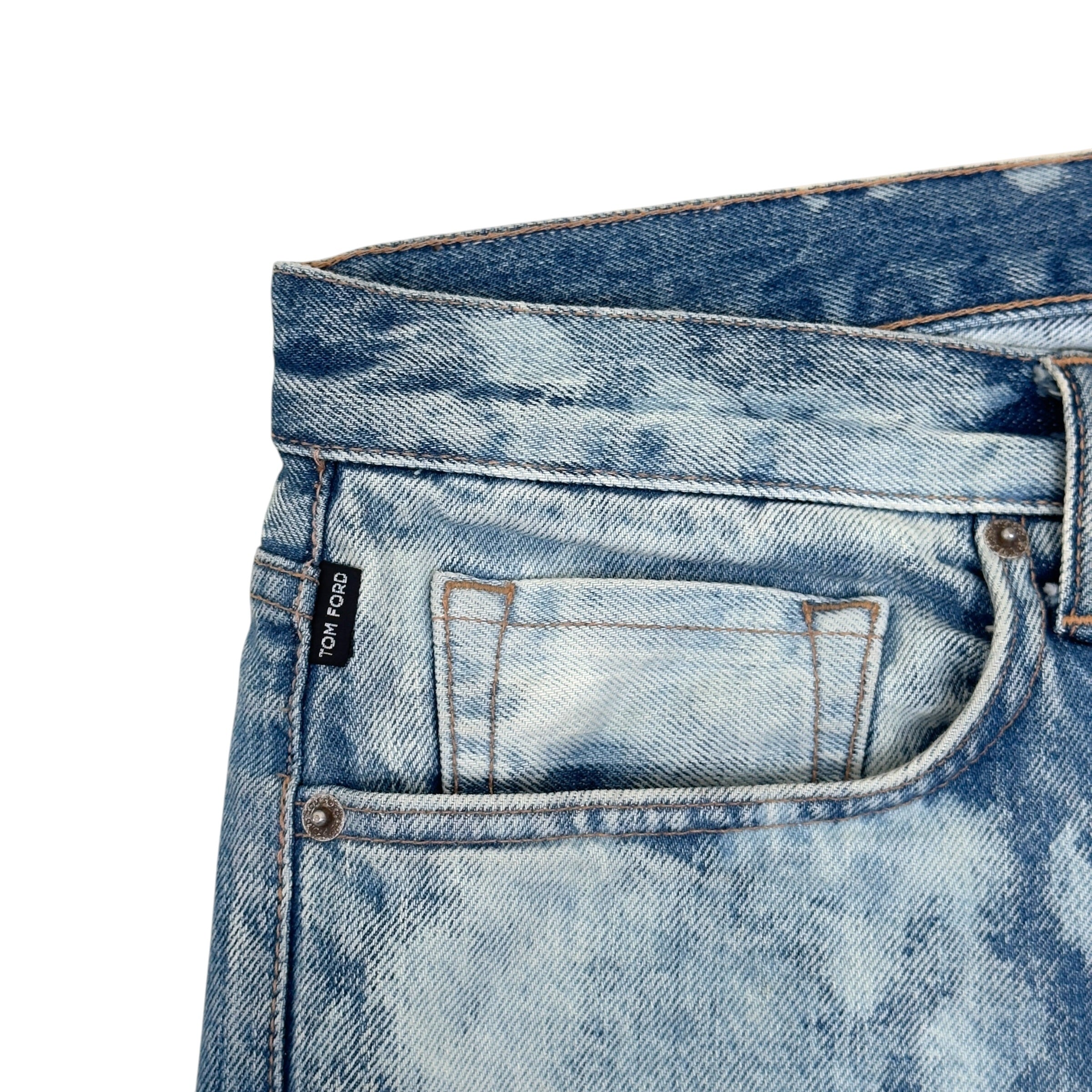 TOM FORD SLIM FIT BLEACHED JEANS LIGHT BLUE 36 / XL