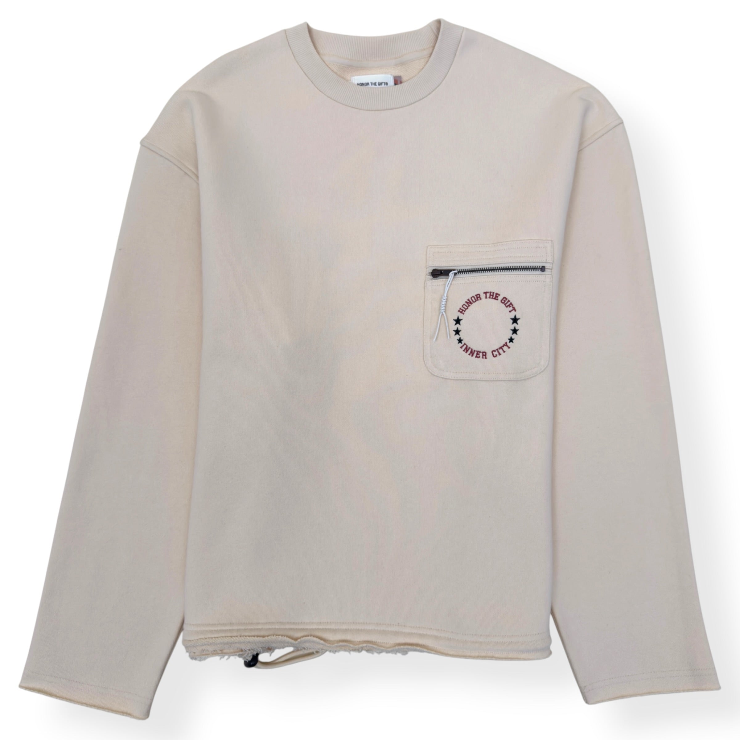 HONOR THE GIFT INNER CITY ZIP POCKET SWEATSHIRT CREAM L