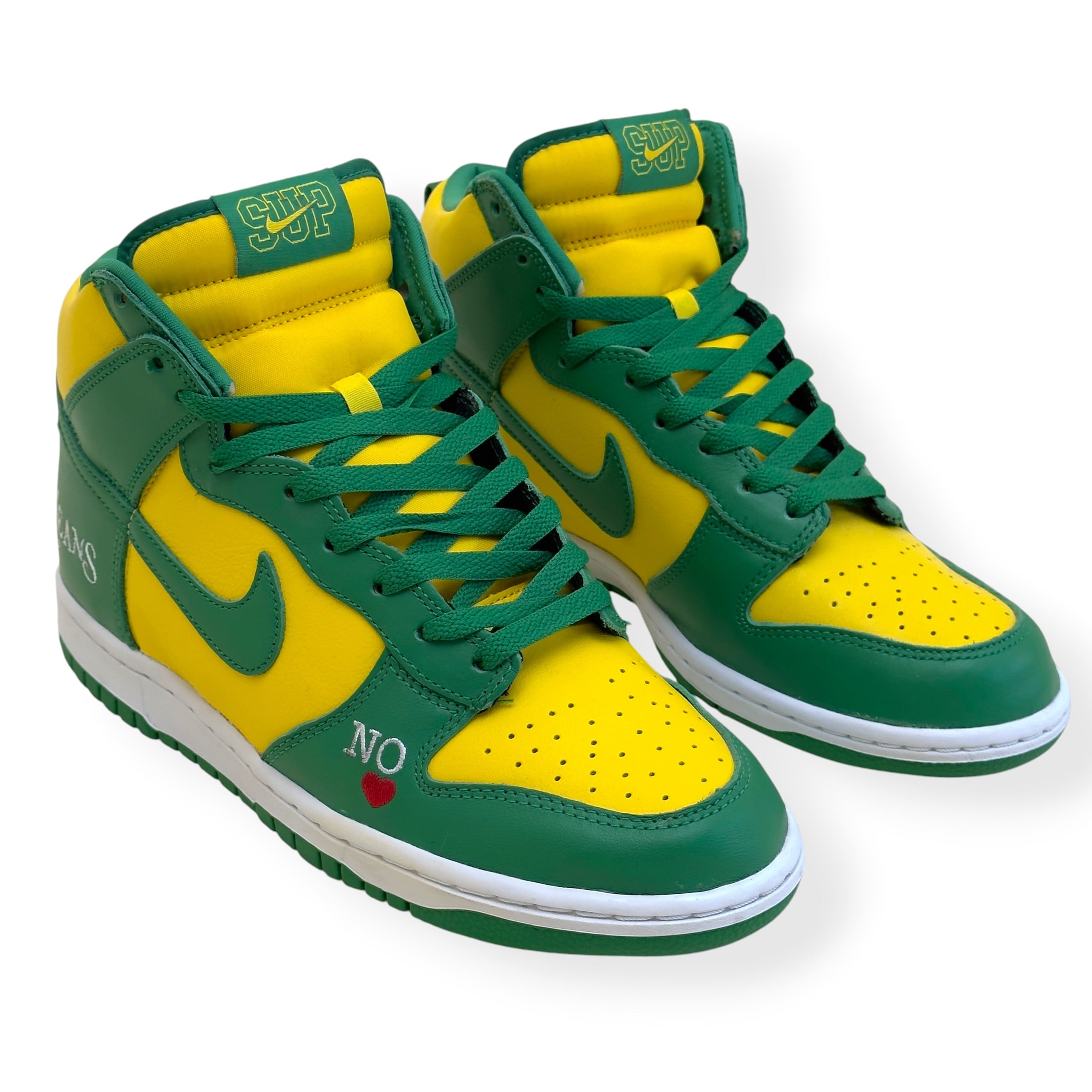 NIKE SUPREME SB DUNK HIGH BY ANY MEANS BRAZIL SNEAKER YELLOW / GREEN UK7