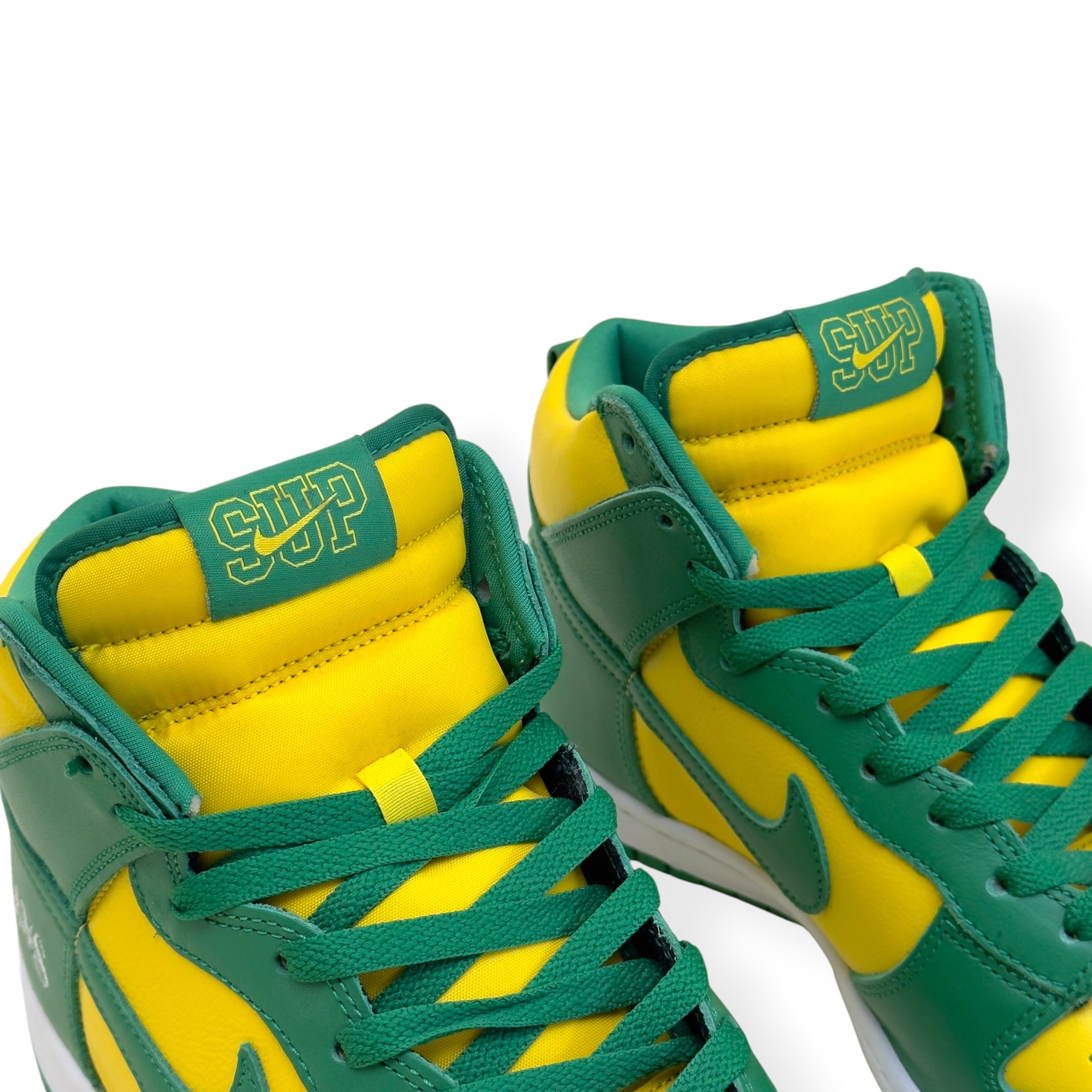 NIKE SUPREME SB DUNK HIGH BY ANY MEANS BRAZIL SNEAKER YELLOW / GREEN UK7