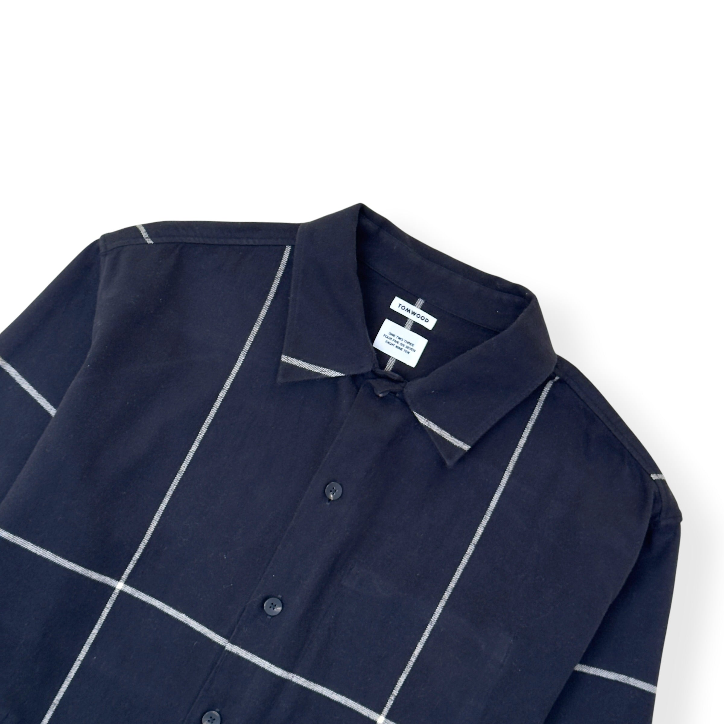 TOM WOOD STUDIO CHECK SHIRT BLACK L