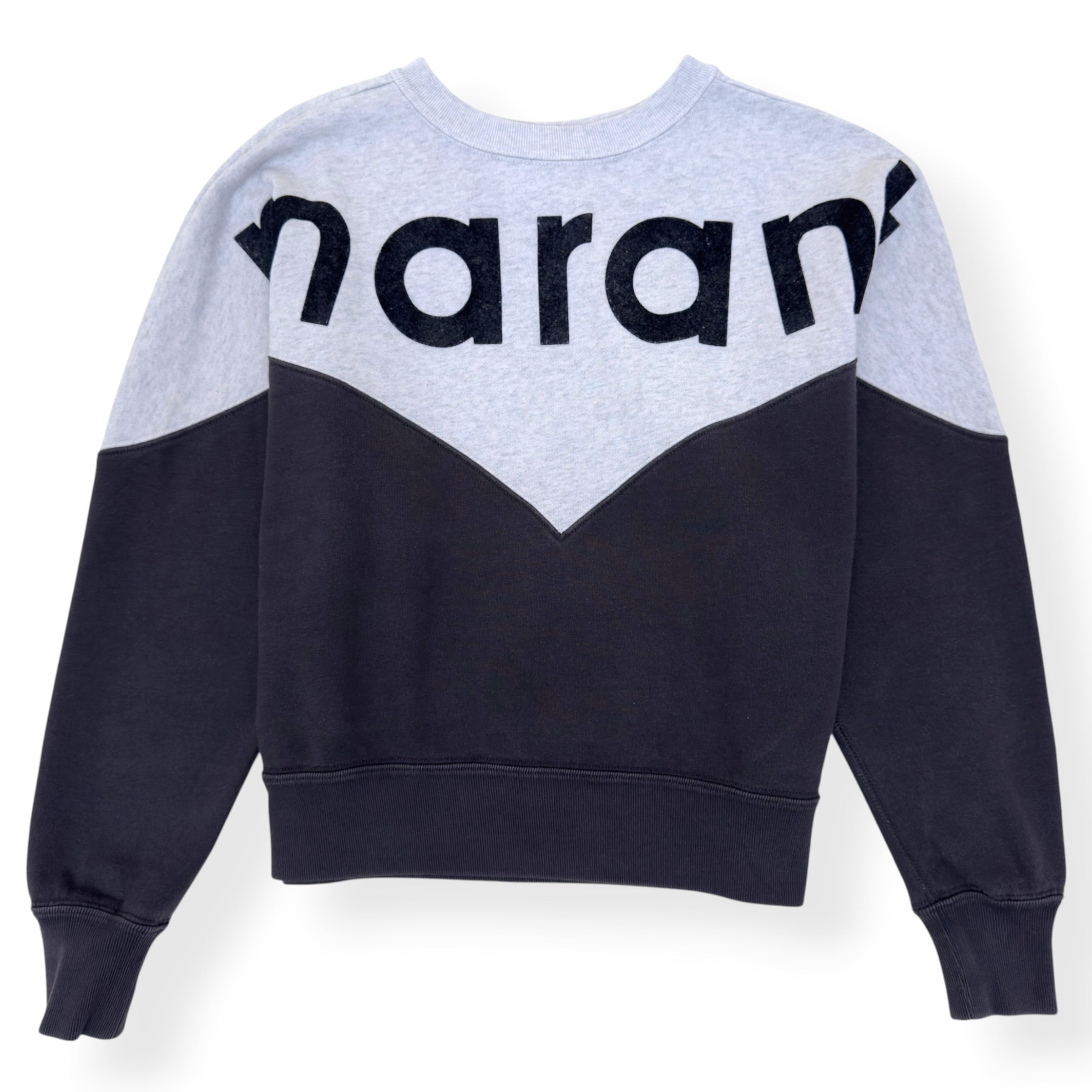 ISABEL MARANT ETOILE HOUSTON SWEATSHIRT GREY / BLACK 36 / S