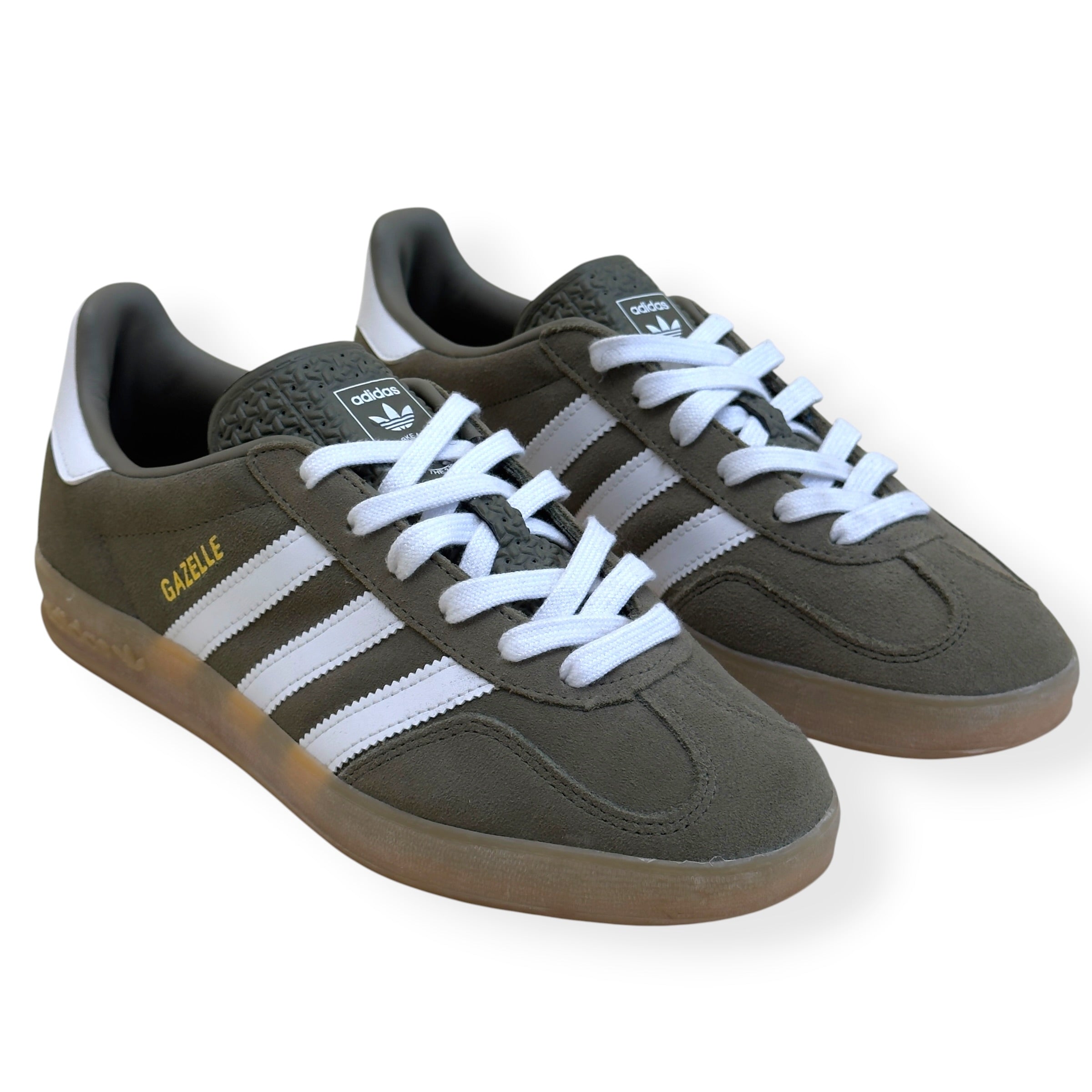 ADIDAS GAZELLE INDOOR SNEAKER OLIVE GUM UK7