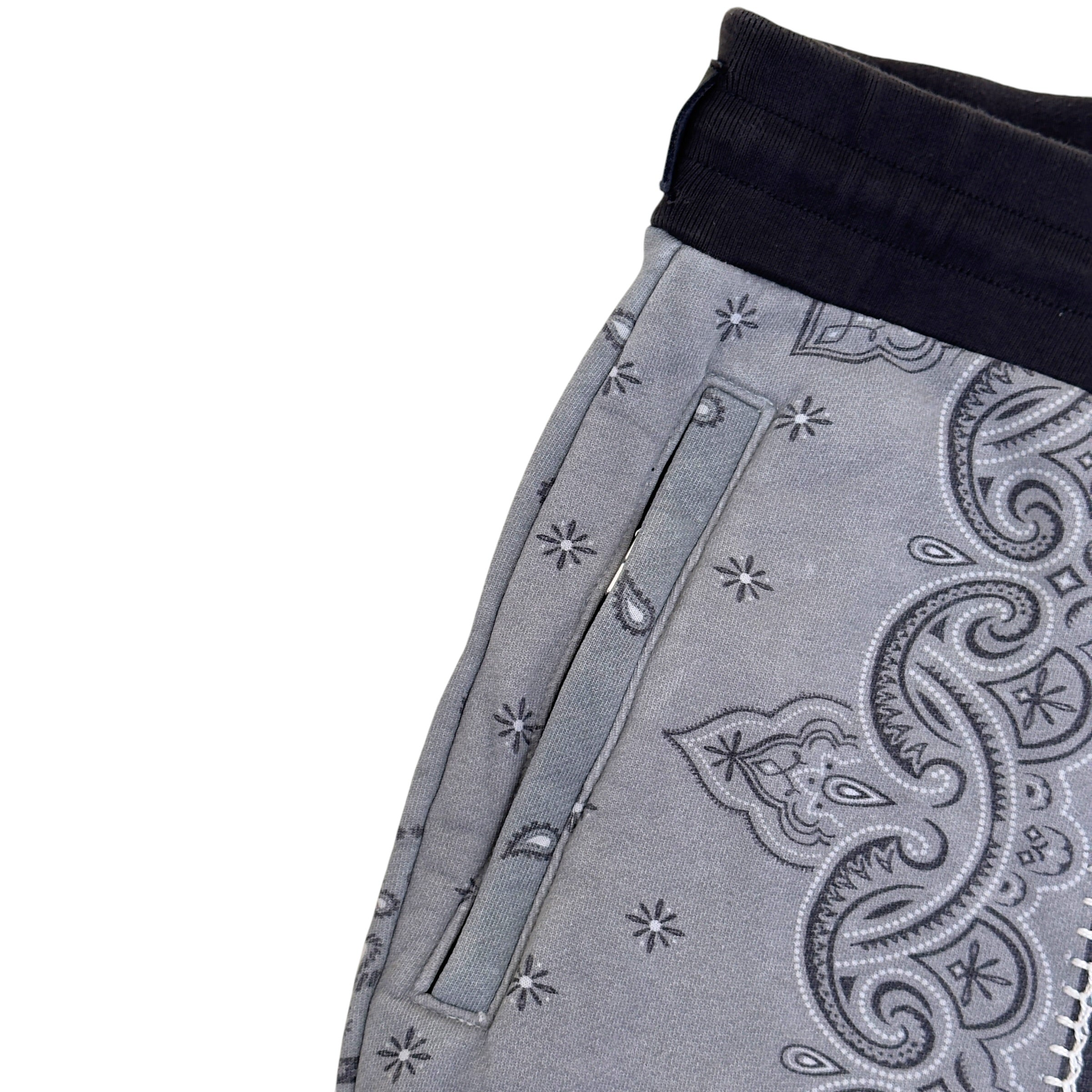 AMIRI BANDANA PATCHWORK SWEATPANTS GREY L