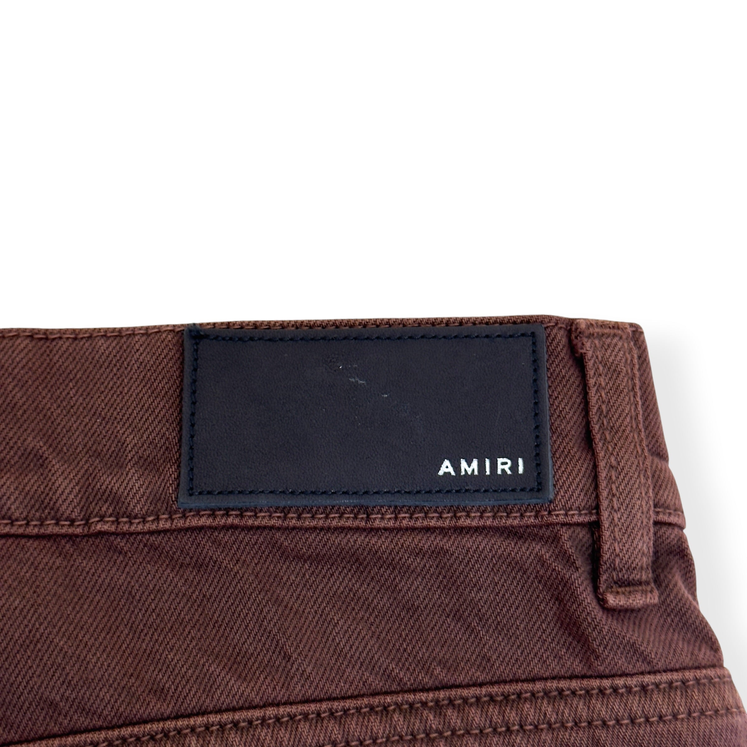 AMIRI CARPENTER DISTRESSED DENIM JEANS BROWN 34 / L