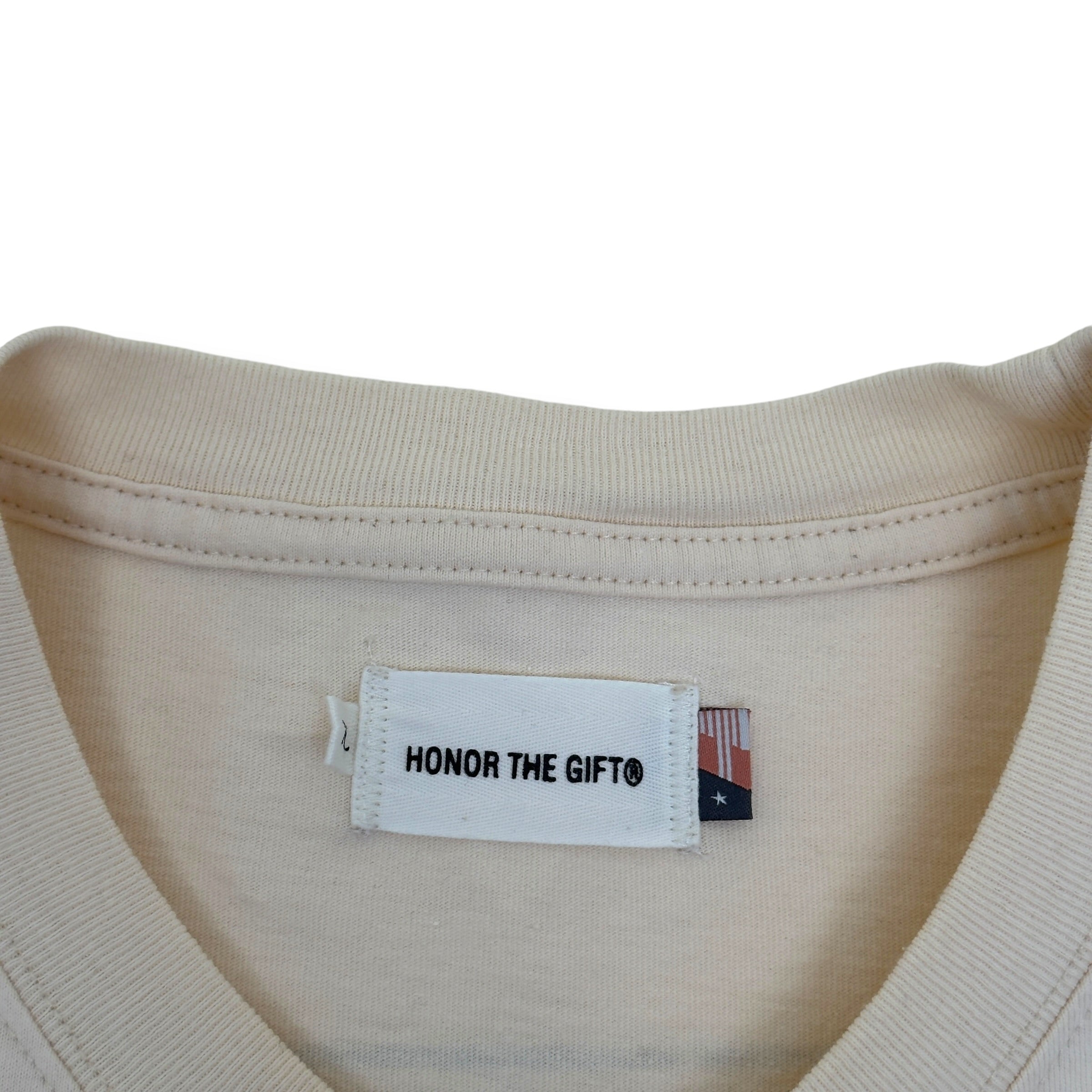 HONOR THE GIFT HTG LOGO PRINT LONG SLEEVE T-SHIRT CREAM L