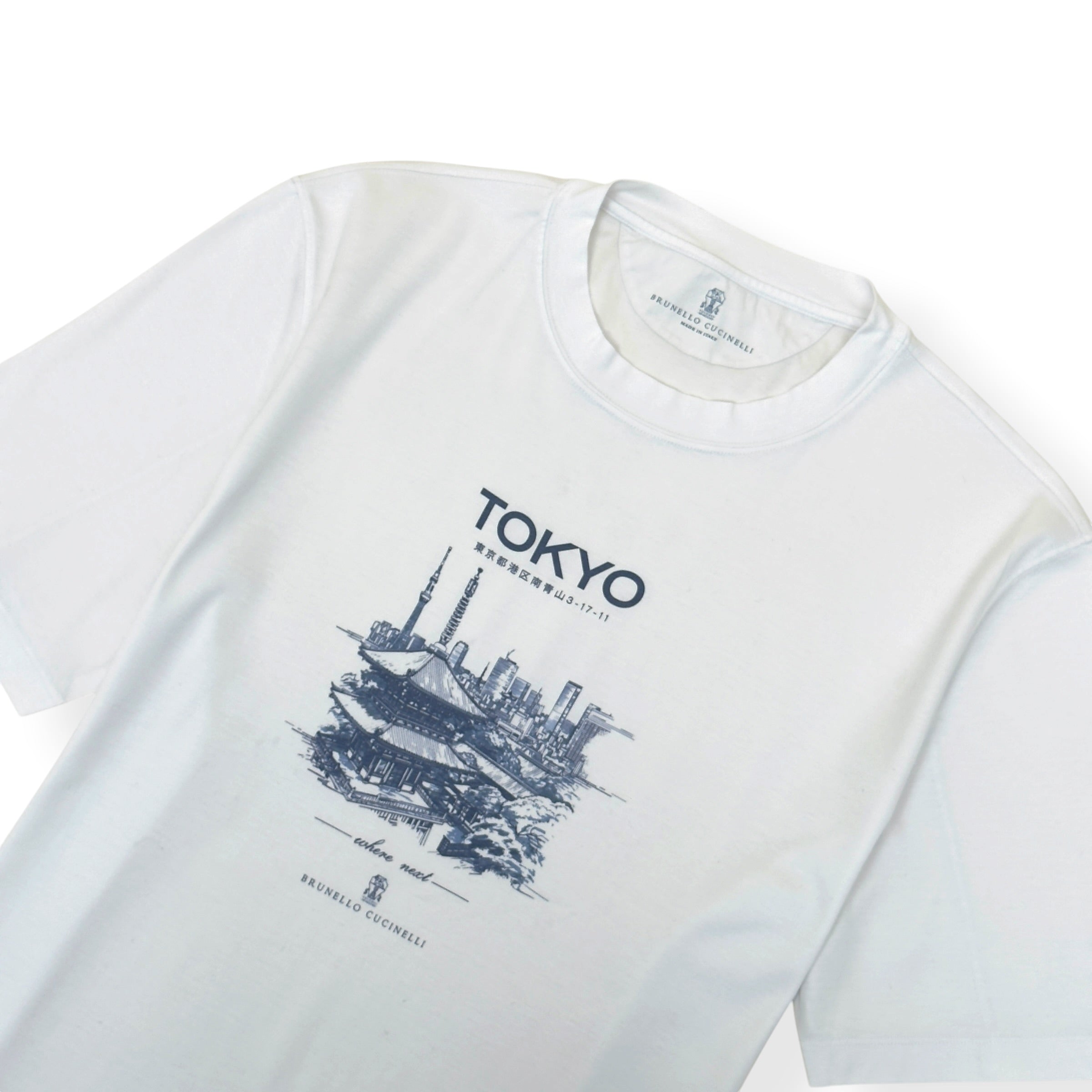 BRUNELLO CUCINELLI TOKYO GRAPHIC PRINT T-SHIRT WHITE XXL